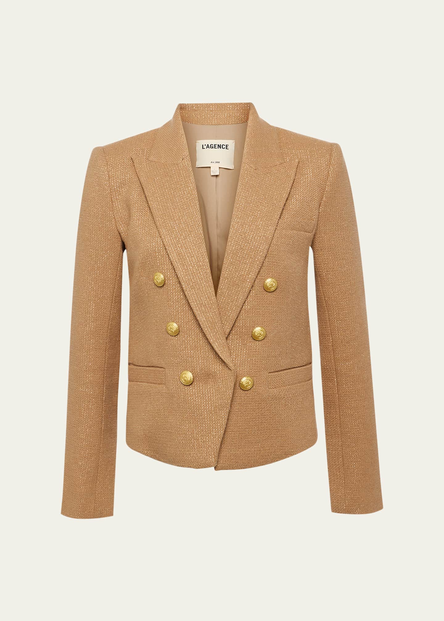 L'Agence Brooke Double-Breasted Cropped Blazer Image 1 of 5