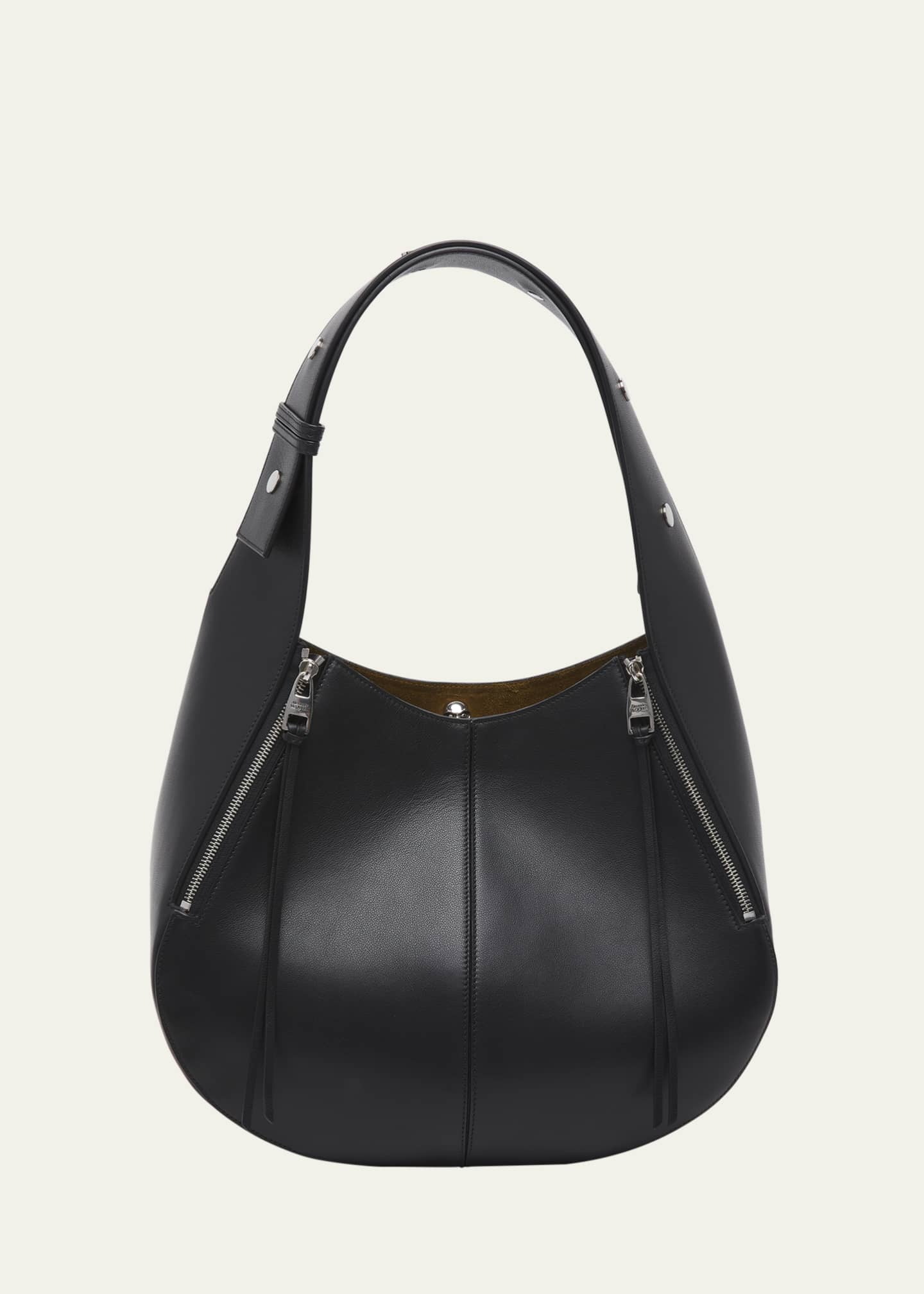 Alexander McQueen Skull Biker Leather Hobo Bag - Bergdorf Goodman