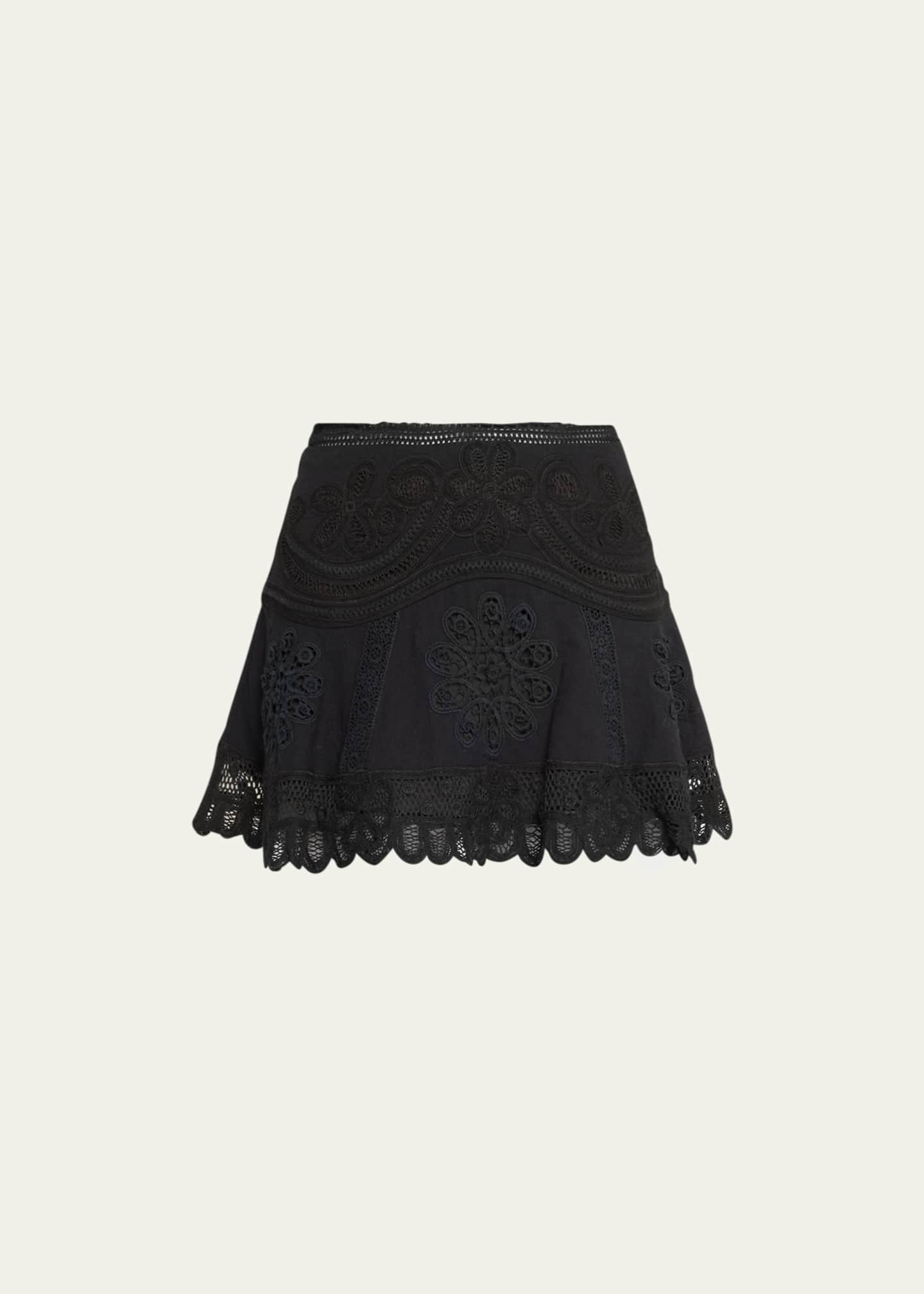 LoveShackFancy Lainey Bagatelle Embroidered Lace MIni Skirt - Bergdorf ...