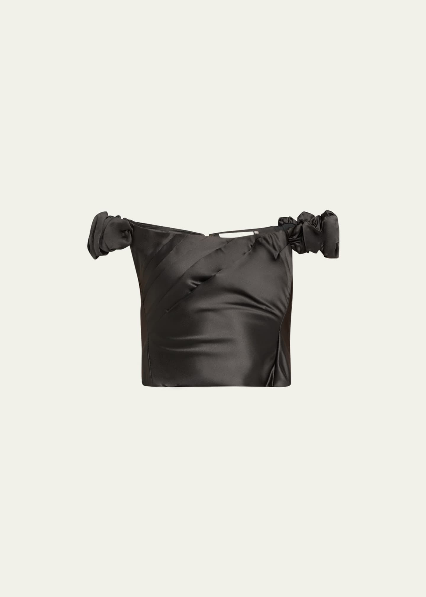 Black satin hotsell off shoulder top