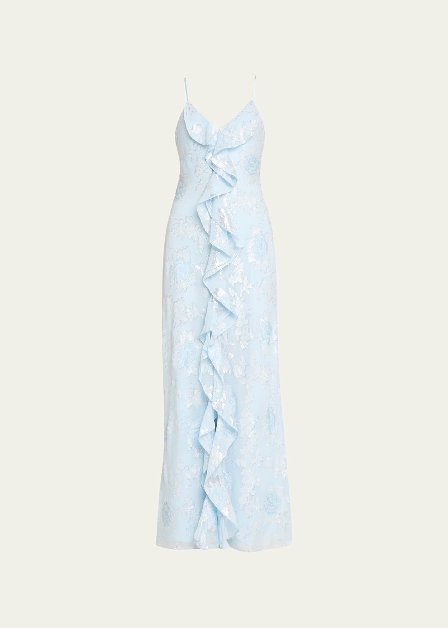 SHEIN MOD Floral Jacquard Pearl Strap Cami Dress