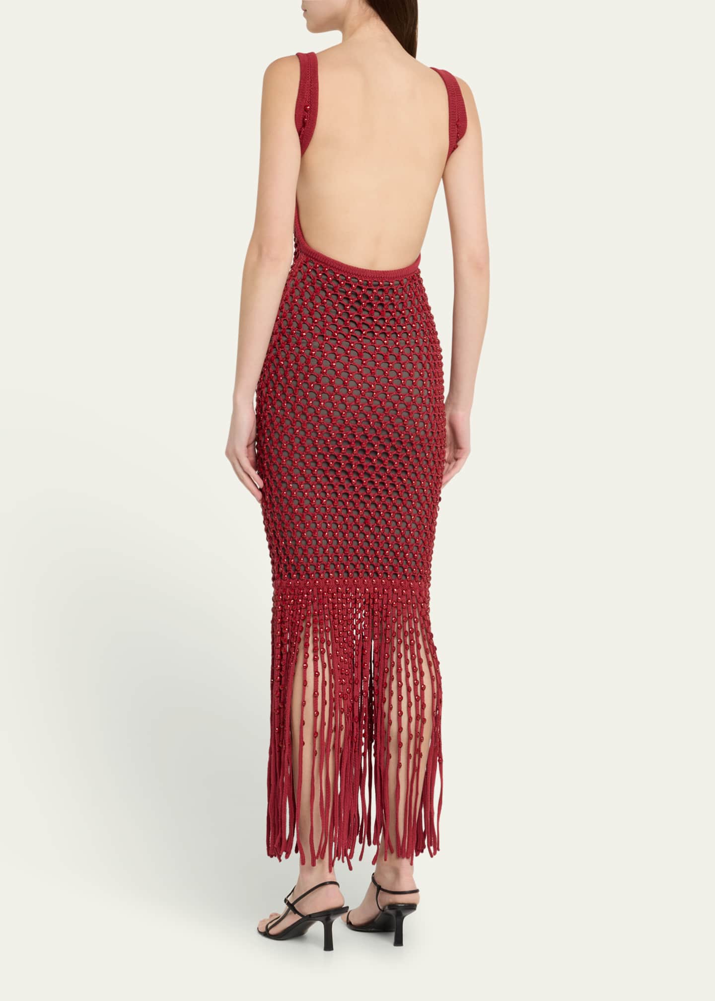 Diotima Gala Backless Crystal Mesh Gown Image 3 of 5
