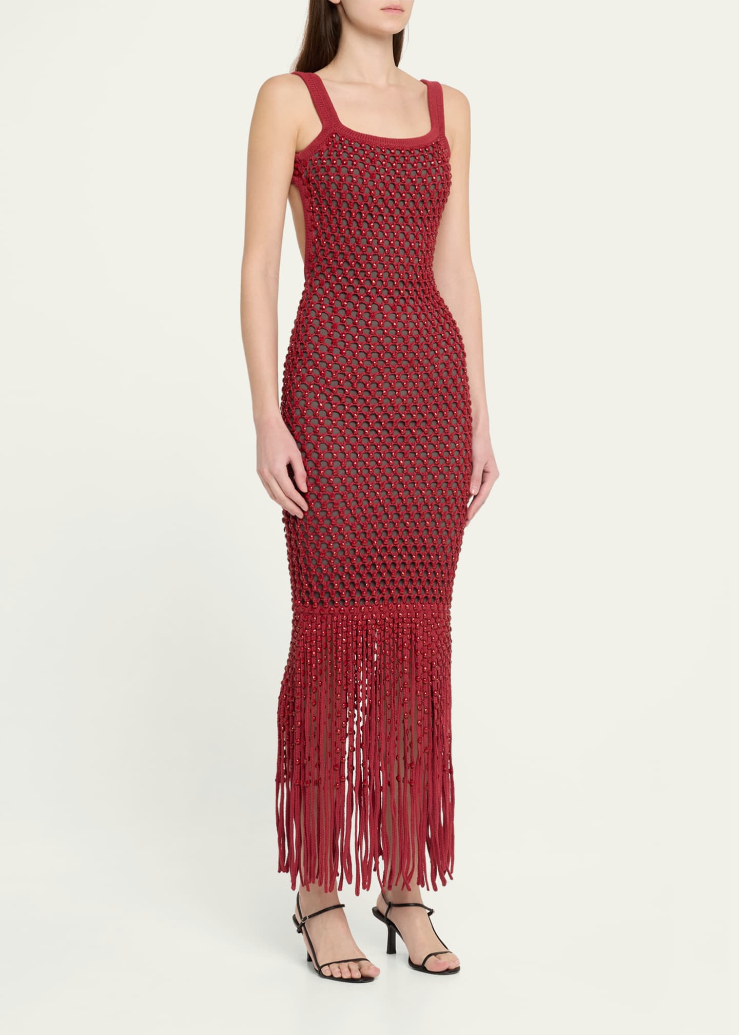Diotima Gala Backless Crystal Mesh Gown Image 4 of 5