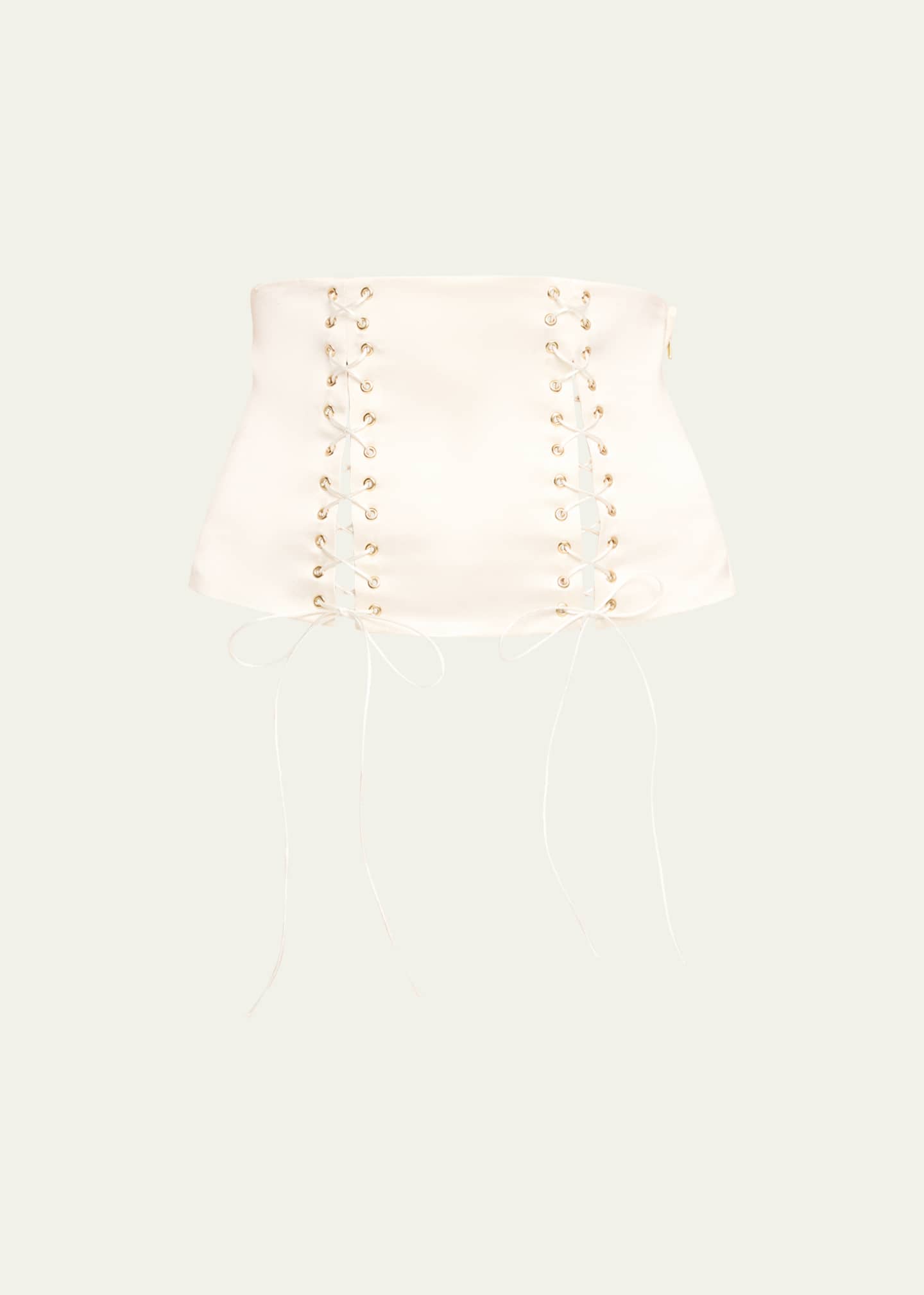 Kiki De Montparnasse La Madame Lace-Up Silk Waist Cincher Image 1 of 4