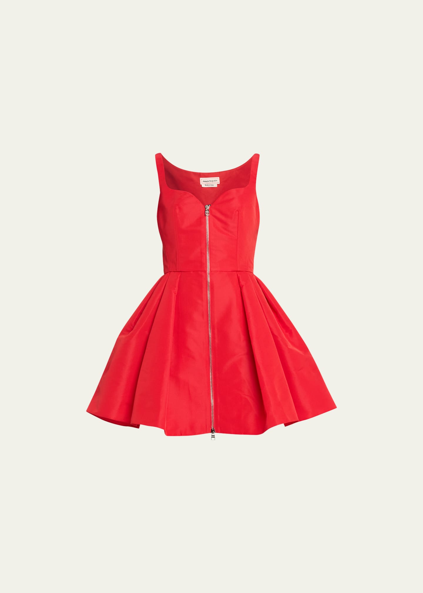 Alexander McQueen ZipFront Polyfaille Mini Dress Bergdorf Goodman