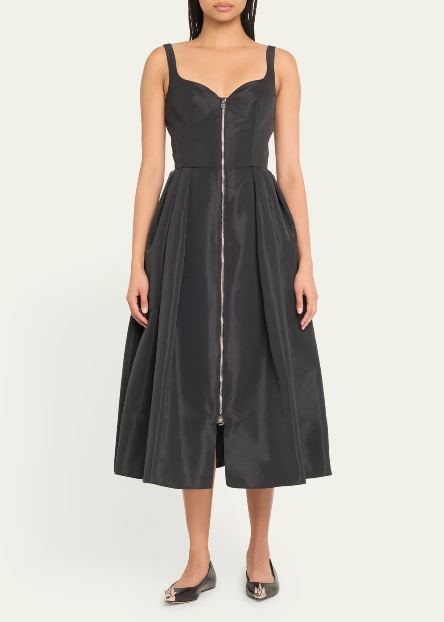 Zip front midi dress discount