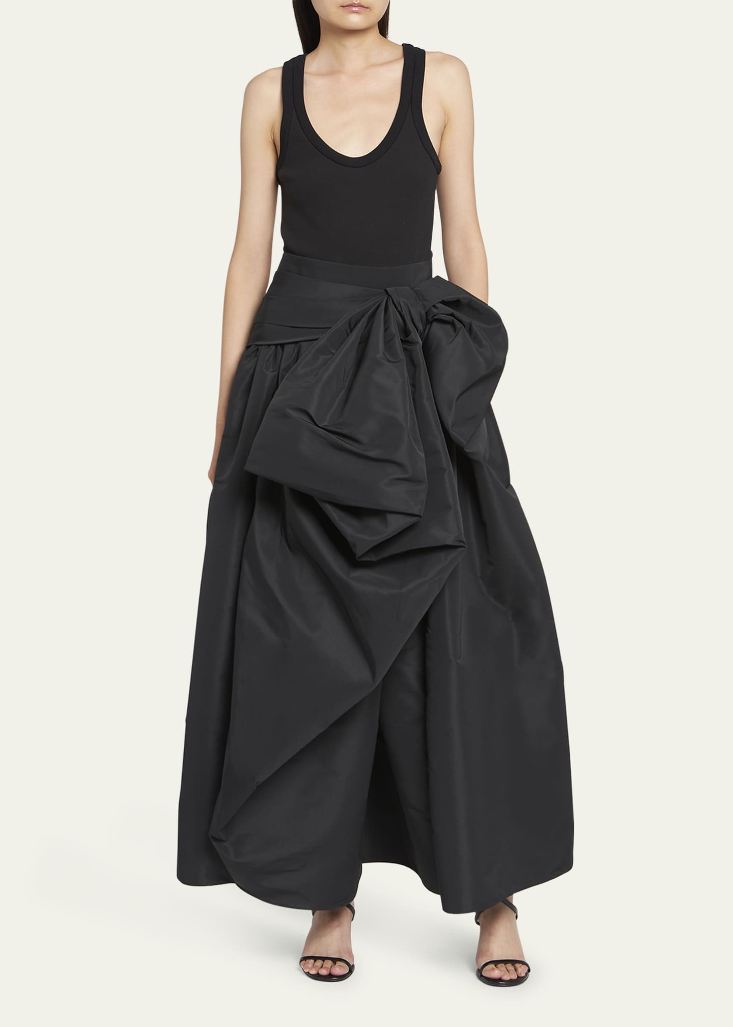 Alexander McQueen Ruched Full Skirt Gown with Bow Detail - Bergdorf Goodman