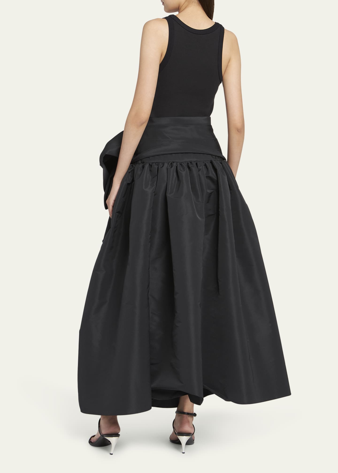 Alexander McQueen Ruched Full Skirt Gown with Bow Detail - Bergdorf Goodman
