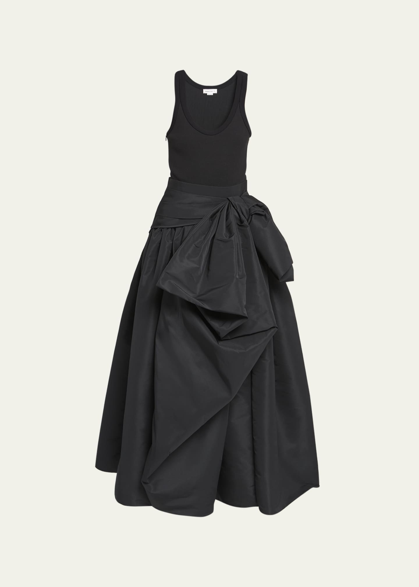 Alexander McQueen Ruched Full Skirt Gown with Bow Detail Bergdorf Goodman