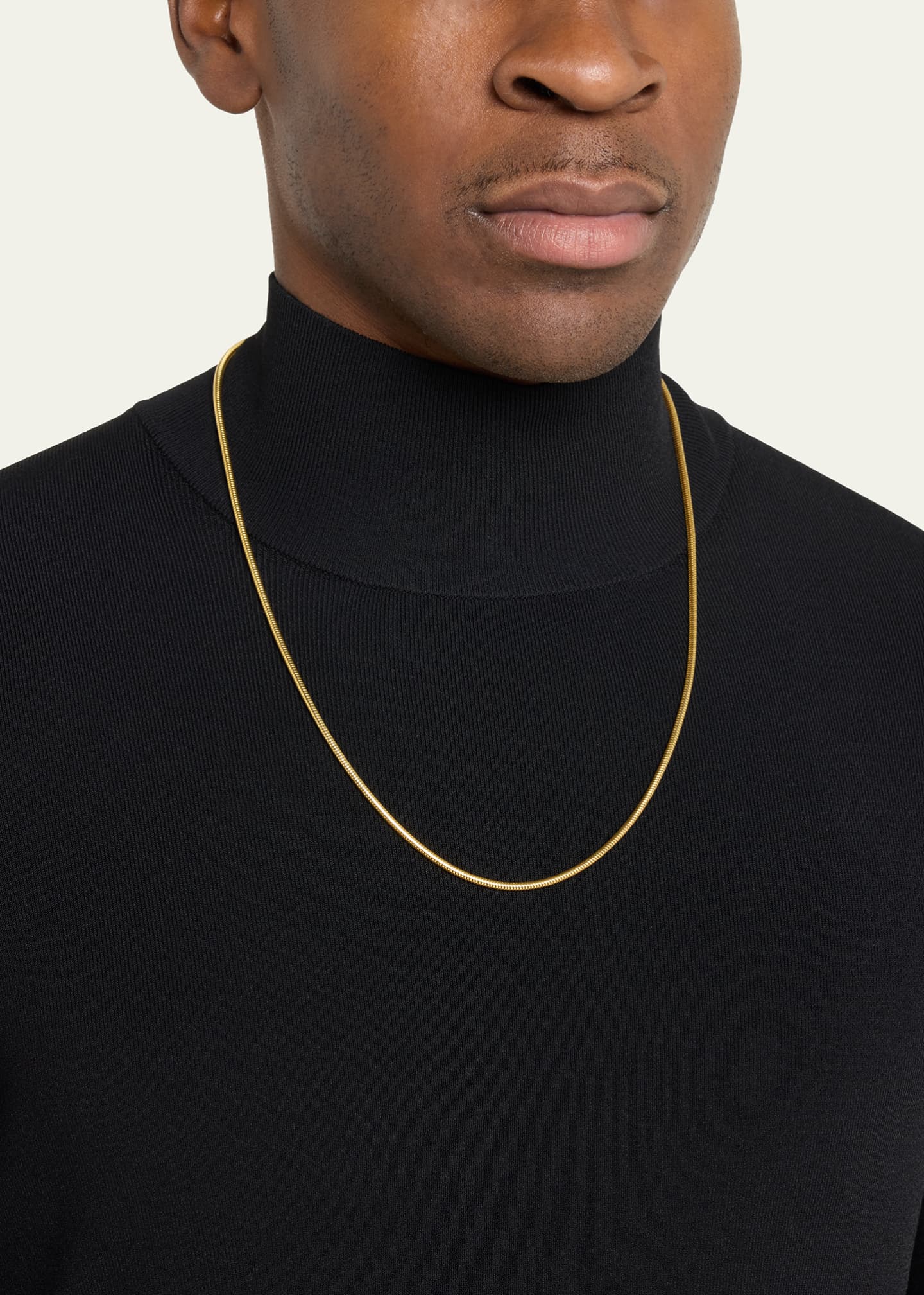 Bergdorf Goodman Men's 14K Yellow Gold Thick Snake Chain Necklace, 24"L Image 2 of 4