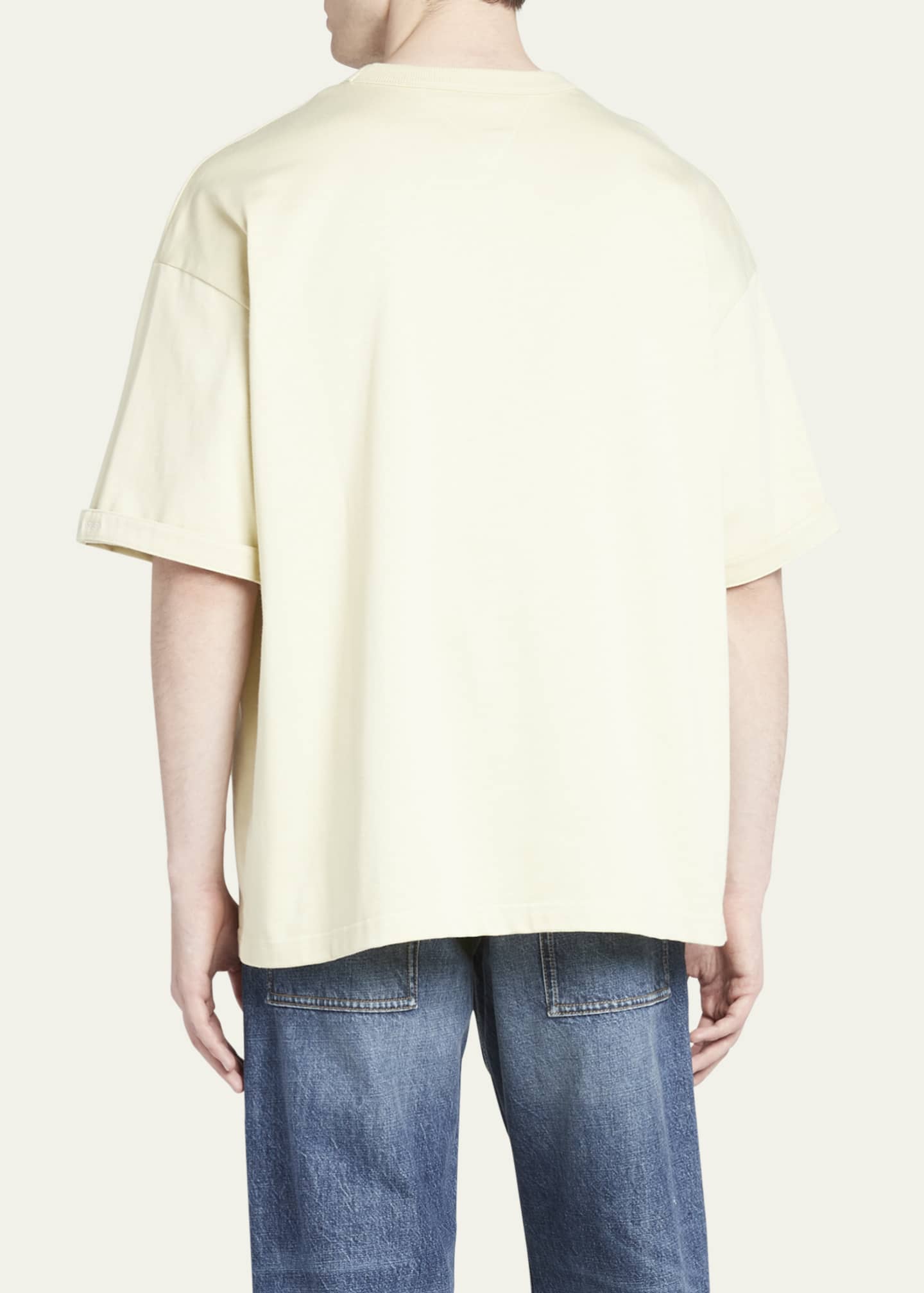 Bottega Veneta Men's Heavy Jersey Poplin Cuffed T-Shirt Image 3 of 5