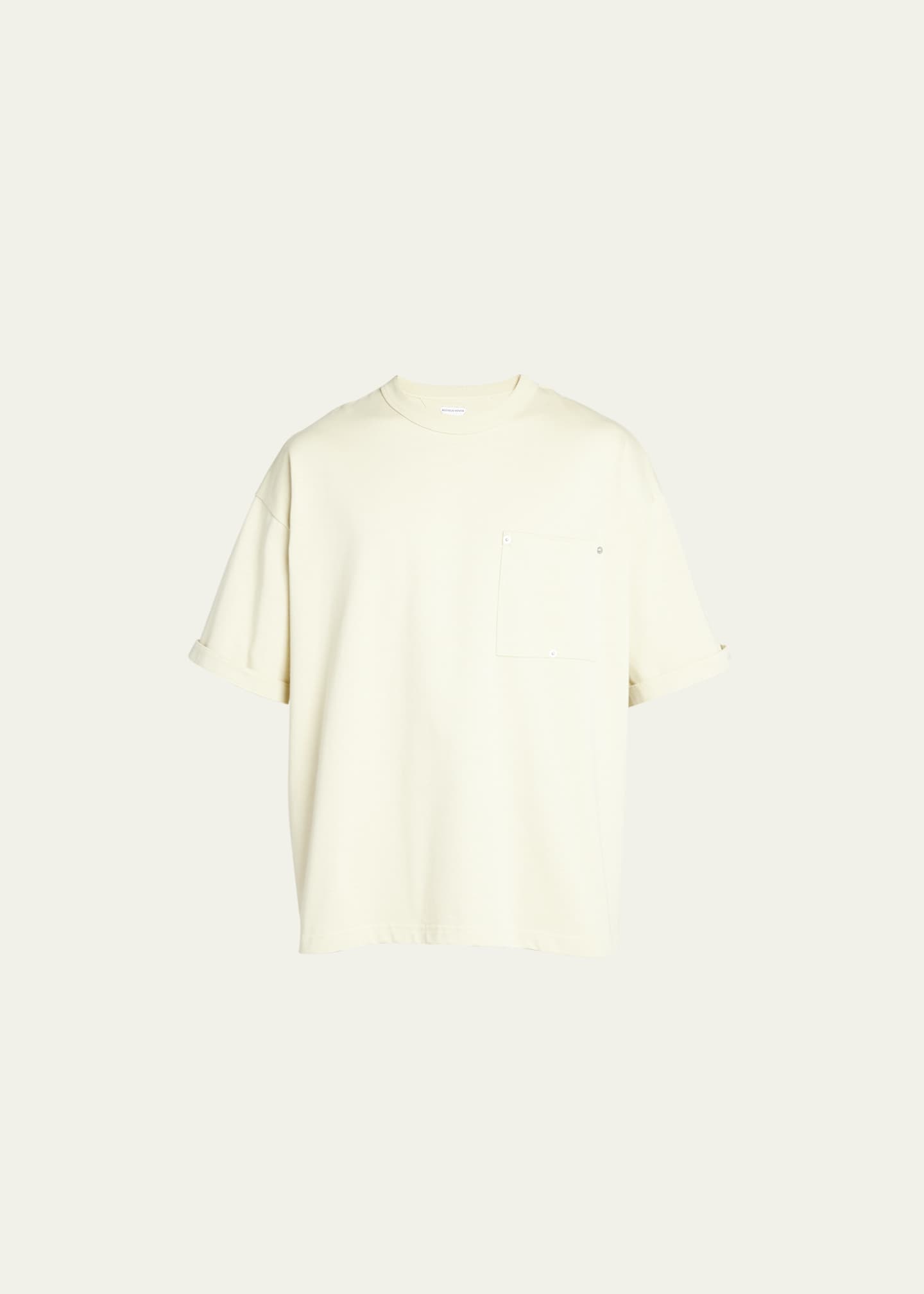 Bottega Veneta Men's Heavy Jersey Poplin Cuffed T-Shirt Image 1 of 5