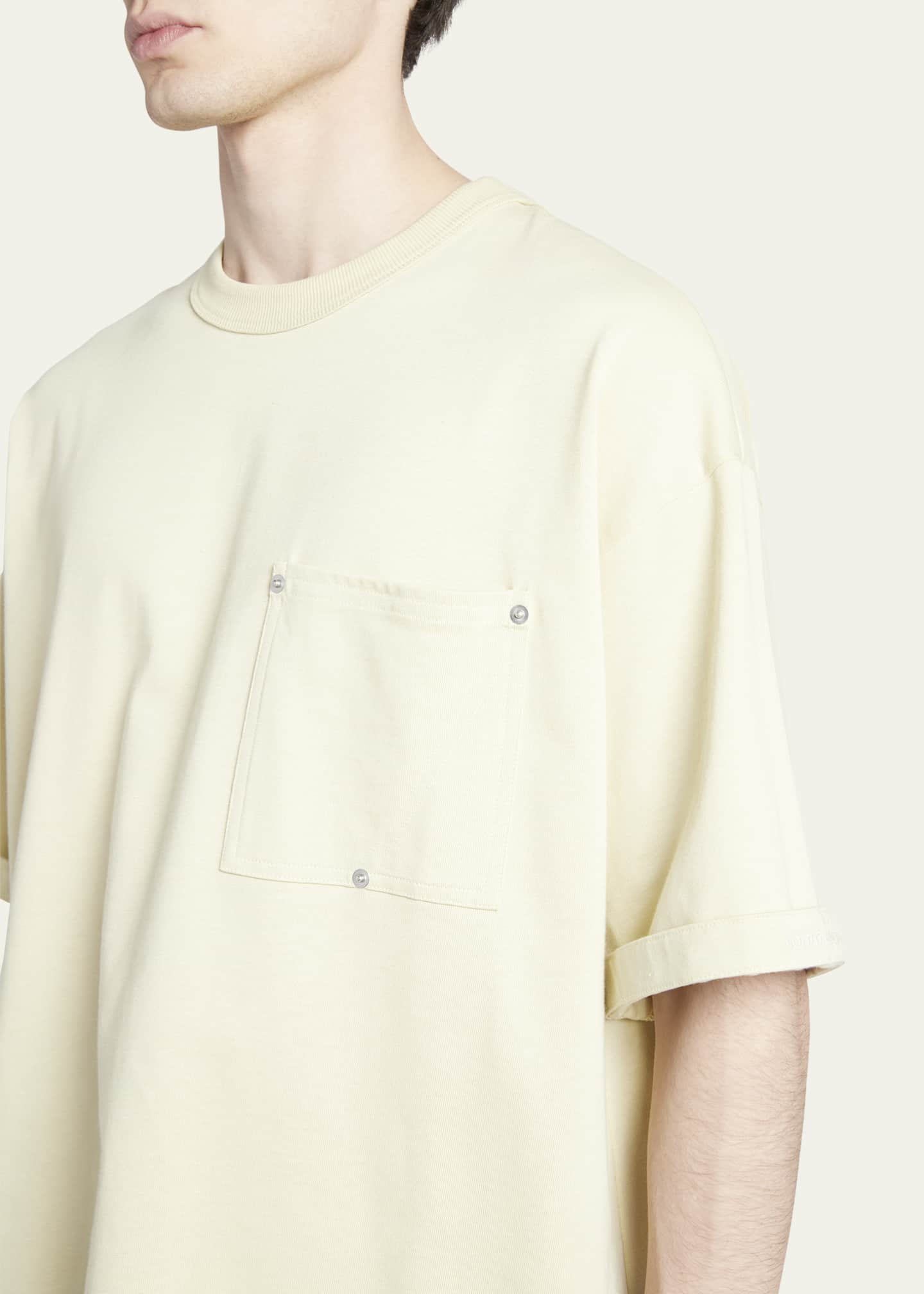 Bottega Veneta Men's Heavy Jersey Poplin Cuffed T-Shirt Image 5 of 5