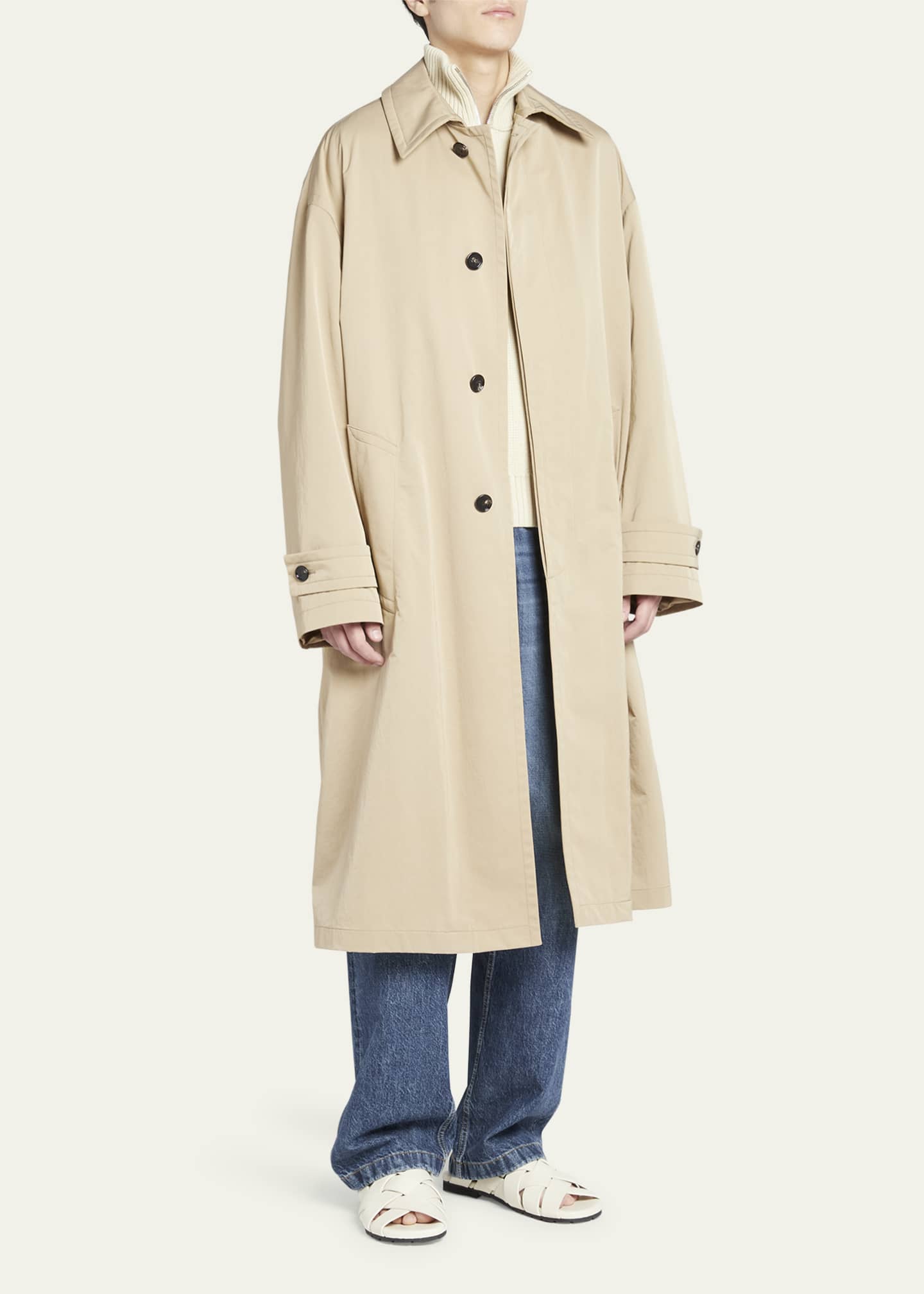 Bottega Veneta Men s Tech Nylon Oversized Trench Coat Bergdorf