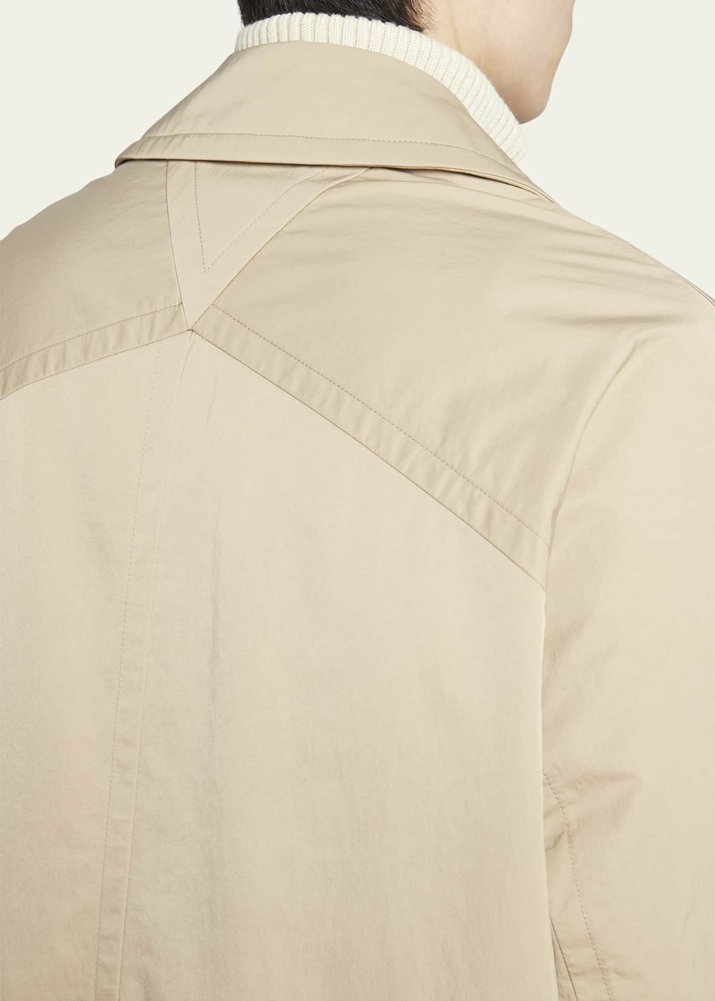 Bottega Veneta Men's Tech Nylon Oversized Trench Coat Image 5 of 5