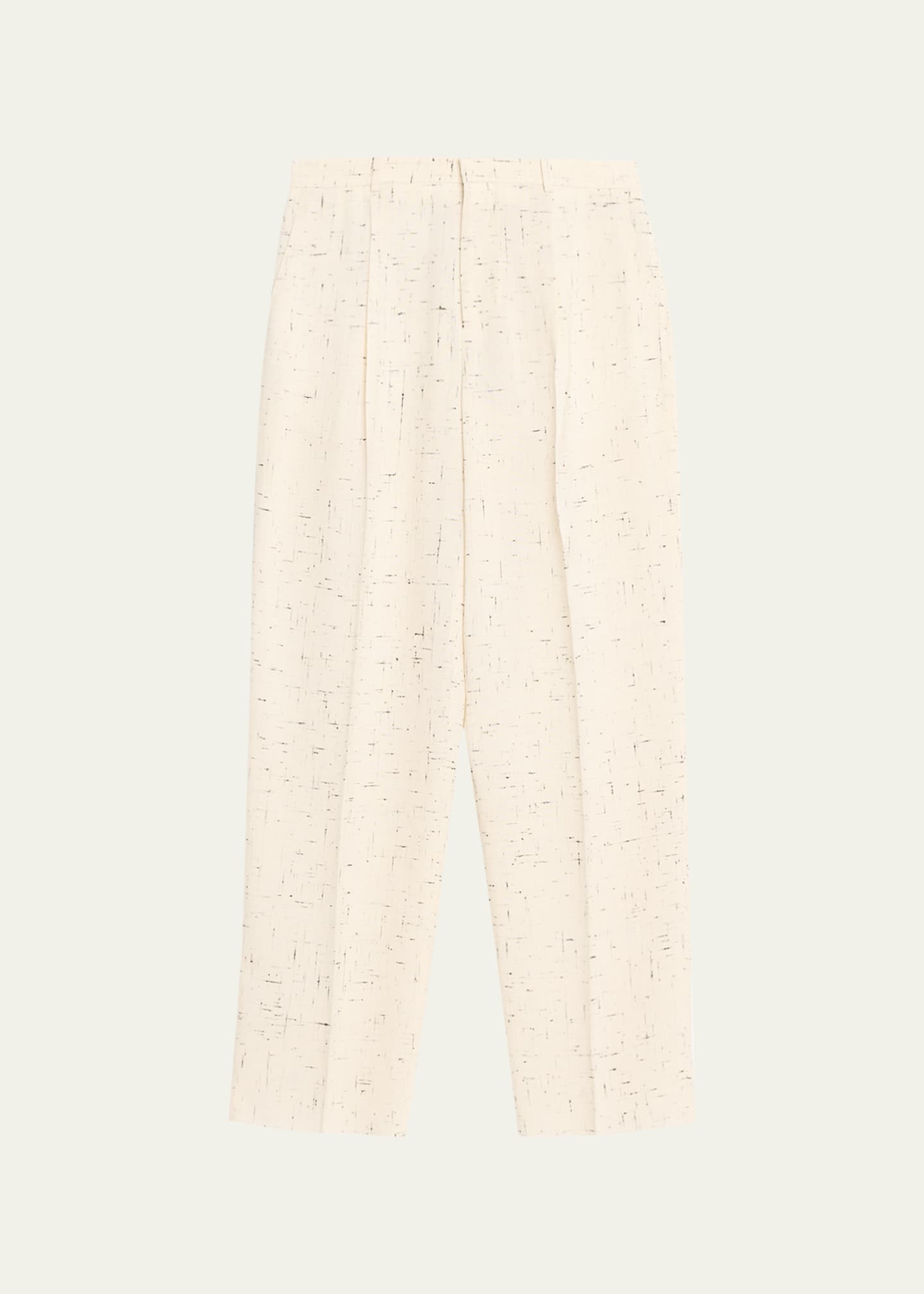 Bottega Veneta Men's Pleated Cross-Pattern Trousers Image 1 of 5