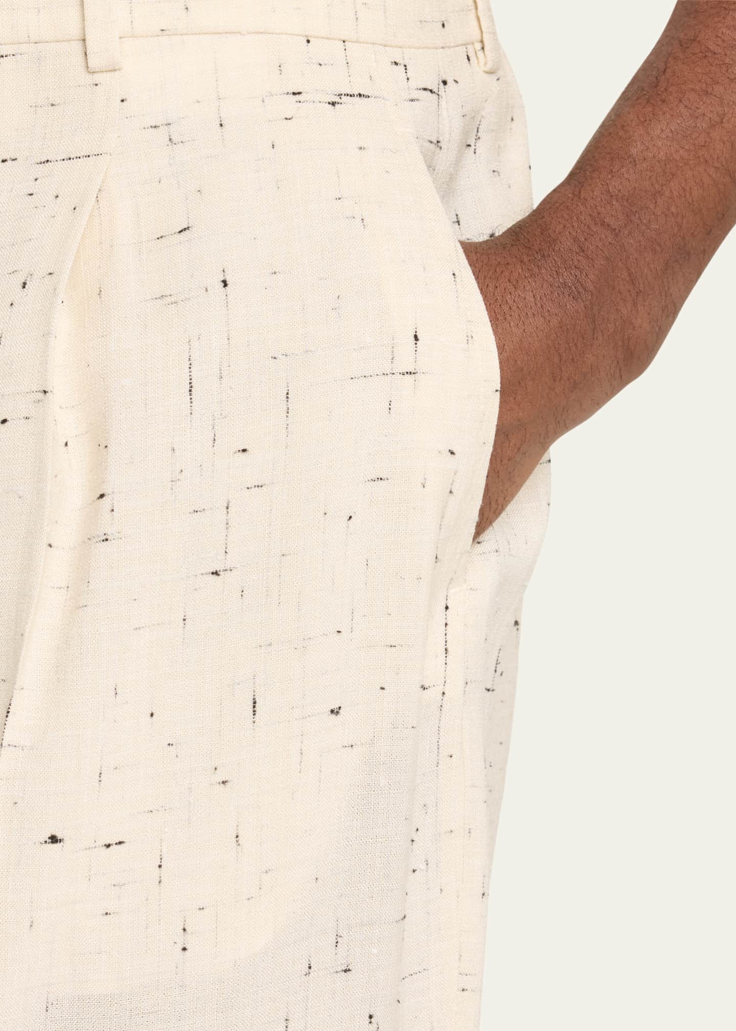 Bottega Veneta Men's Pleated Cross-Pattern Trousers Image 5 of 5