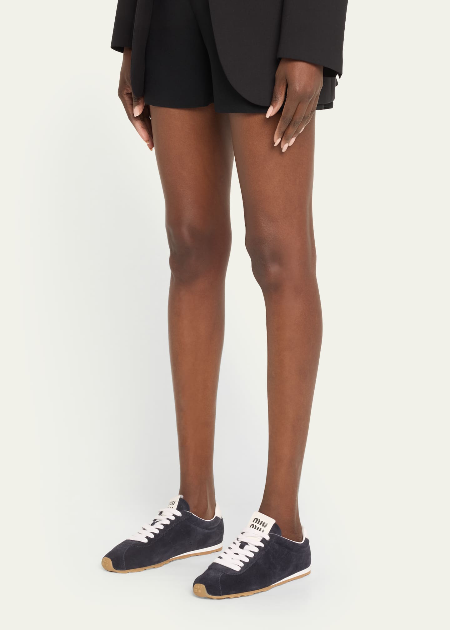 Miu Miu Suede Bicolor Retro Trainer Sneakers Image 2 of 6