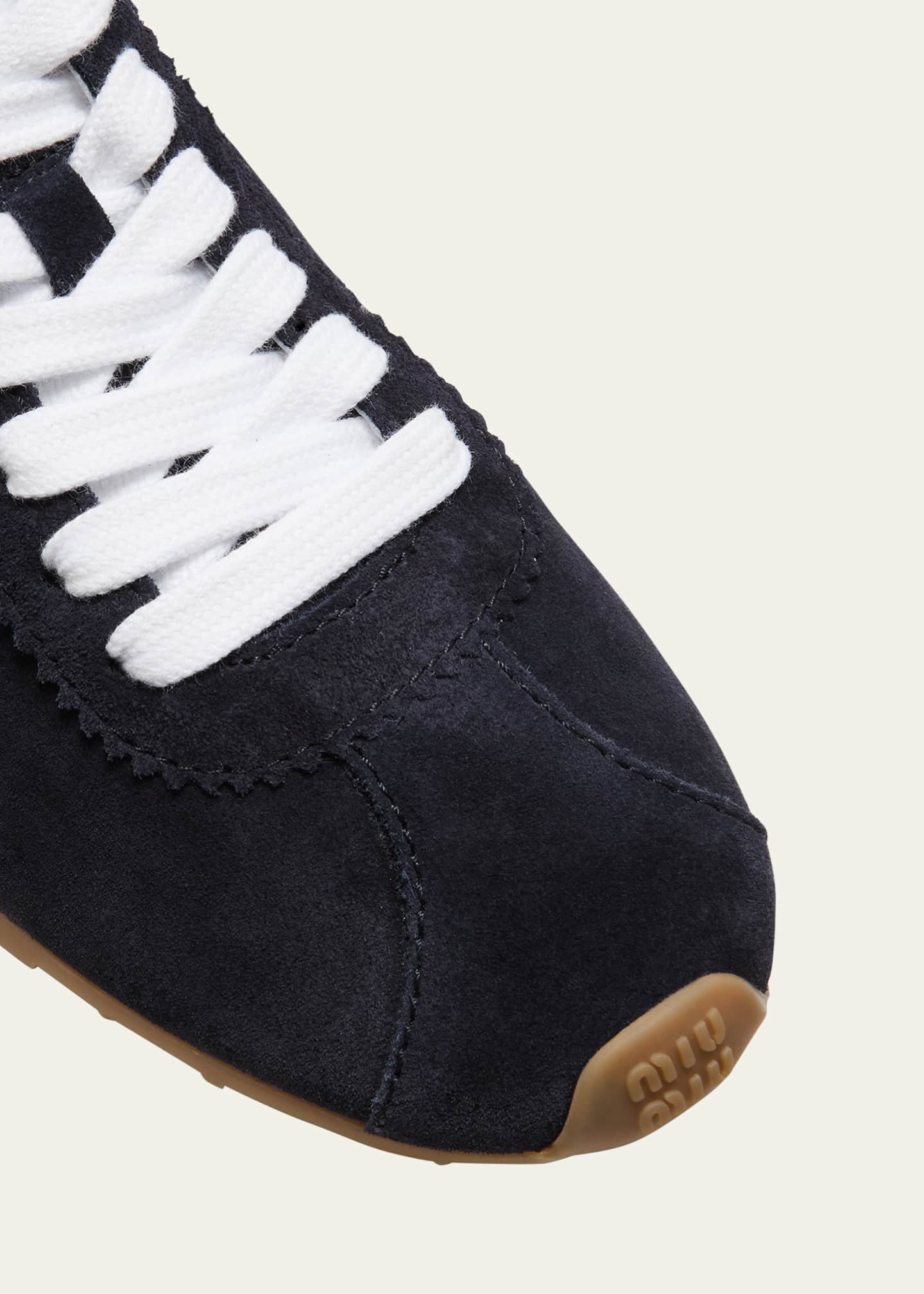 Miu Miu Suede Bicolor Retro Trainer Sneakers Image 5 of 6