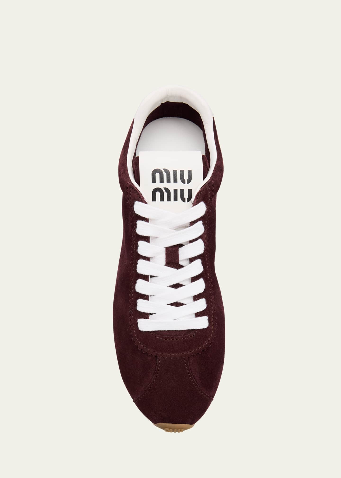 Miu Miu Suede Bicolor Retro Trainer Sneakers Image 6 of 6