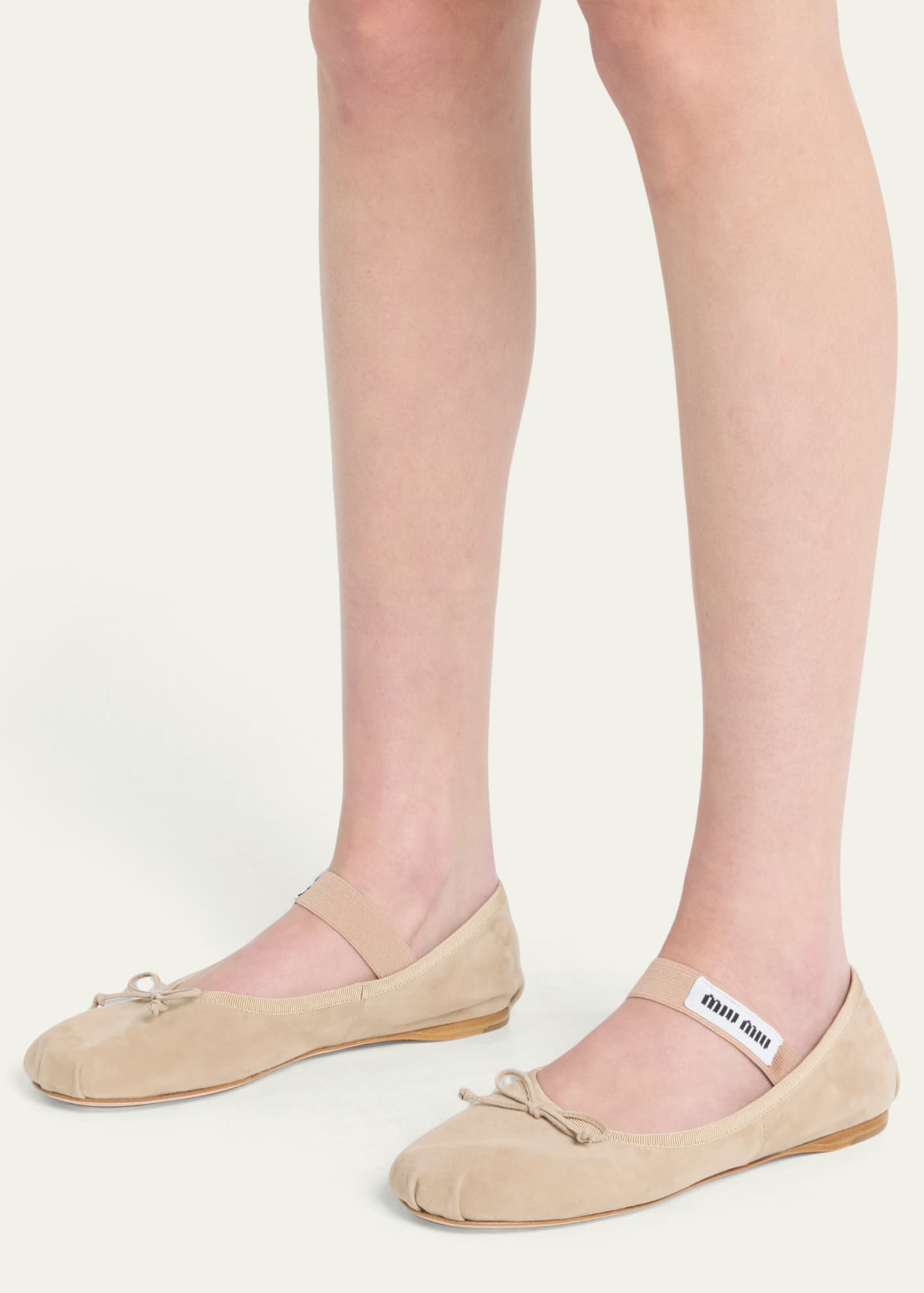 Suede Logo Ballerina Flats
