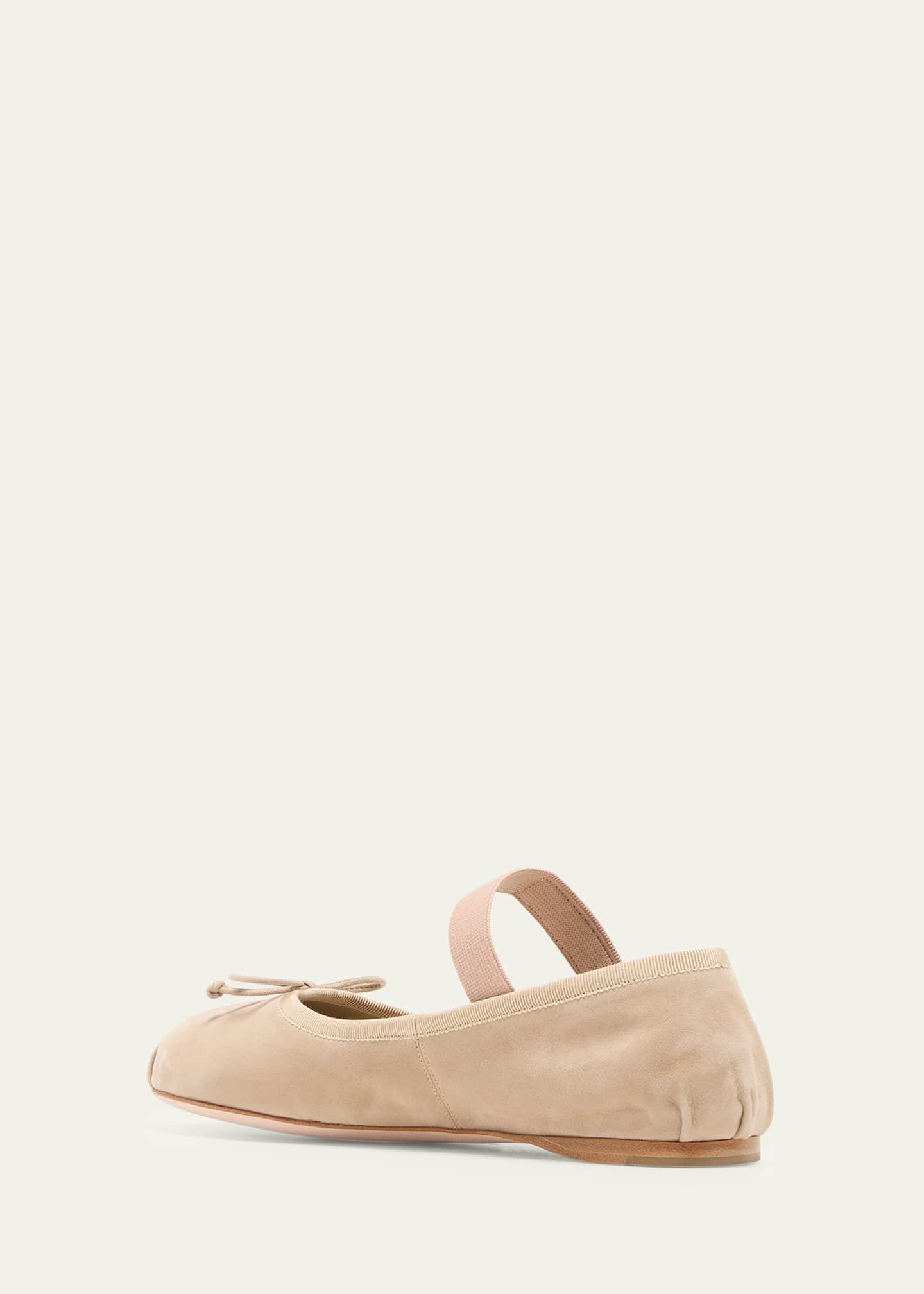 Suede Logo Ballerina Flats