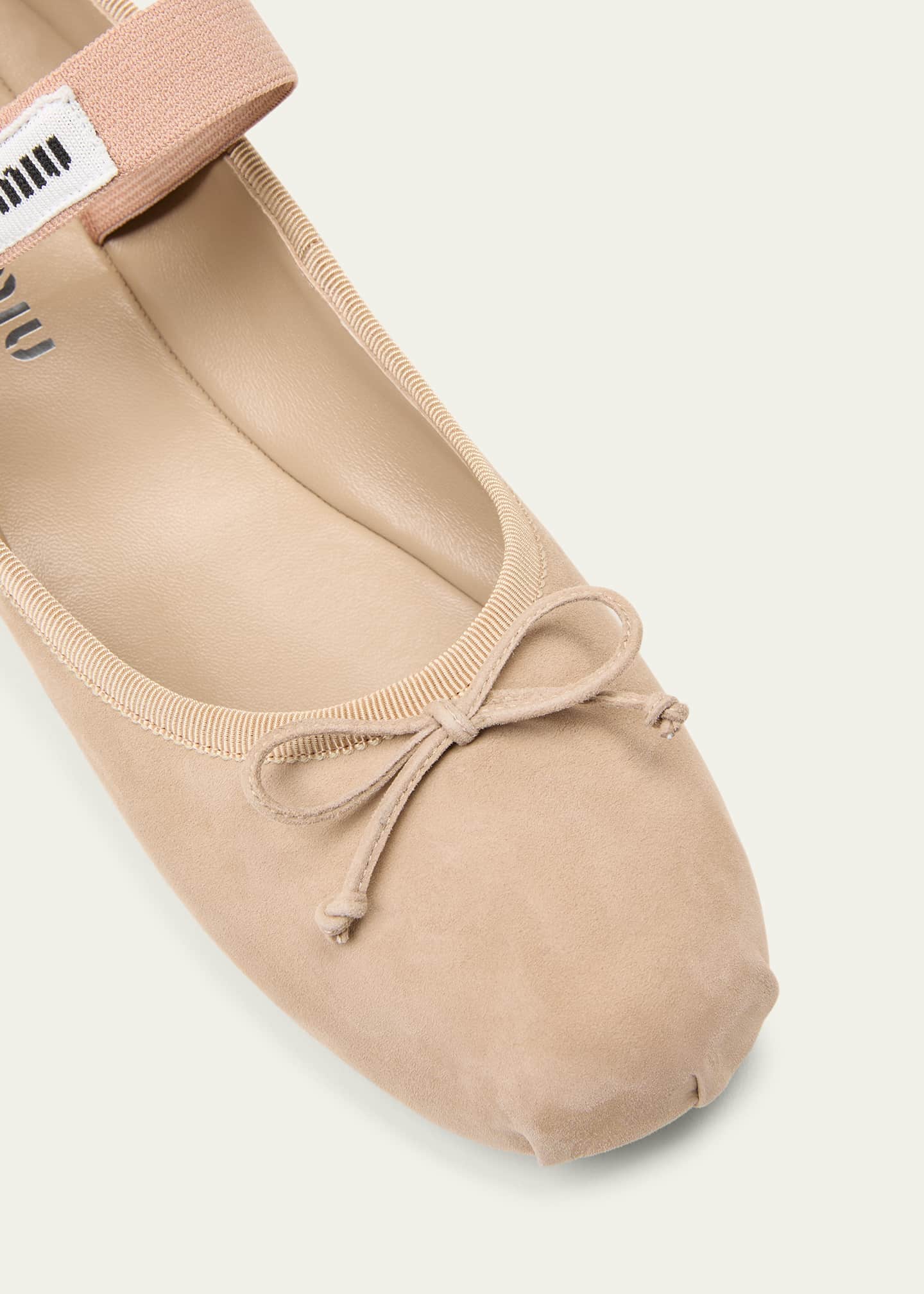 Suede Logo Ballerina Flats