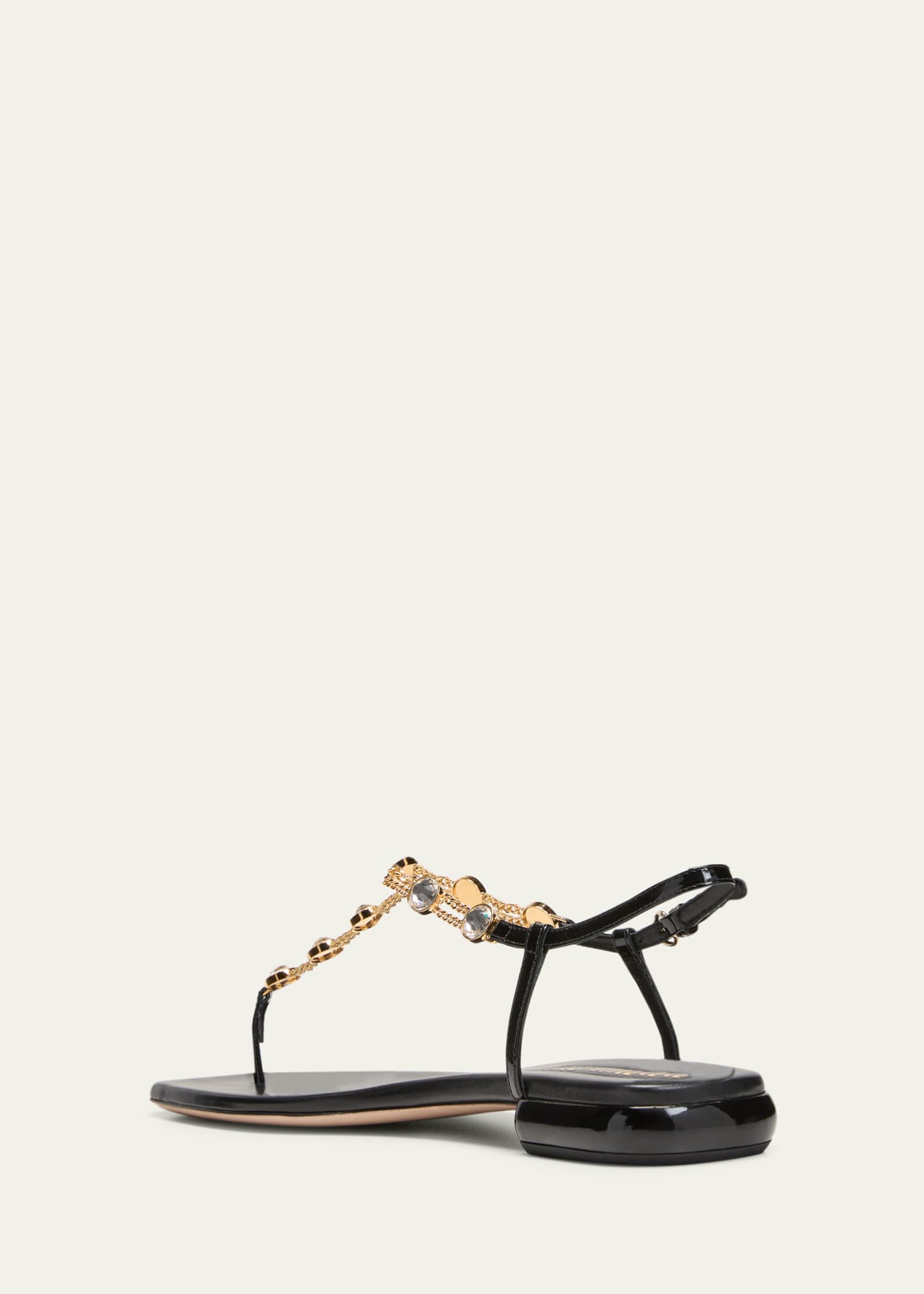 Miu Miu Vernice Crystal Chain Thong Sandals - Bergdorf Goodman