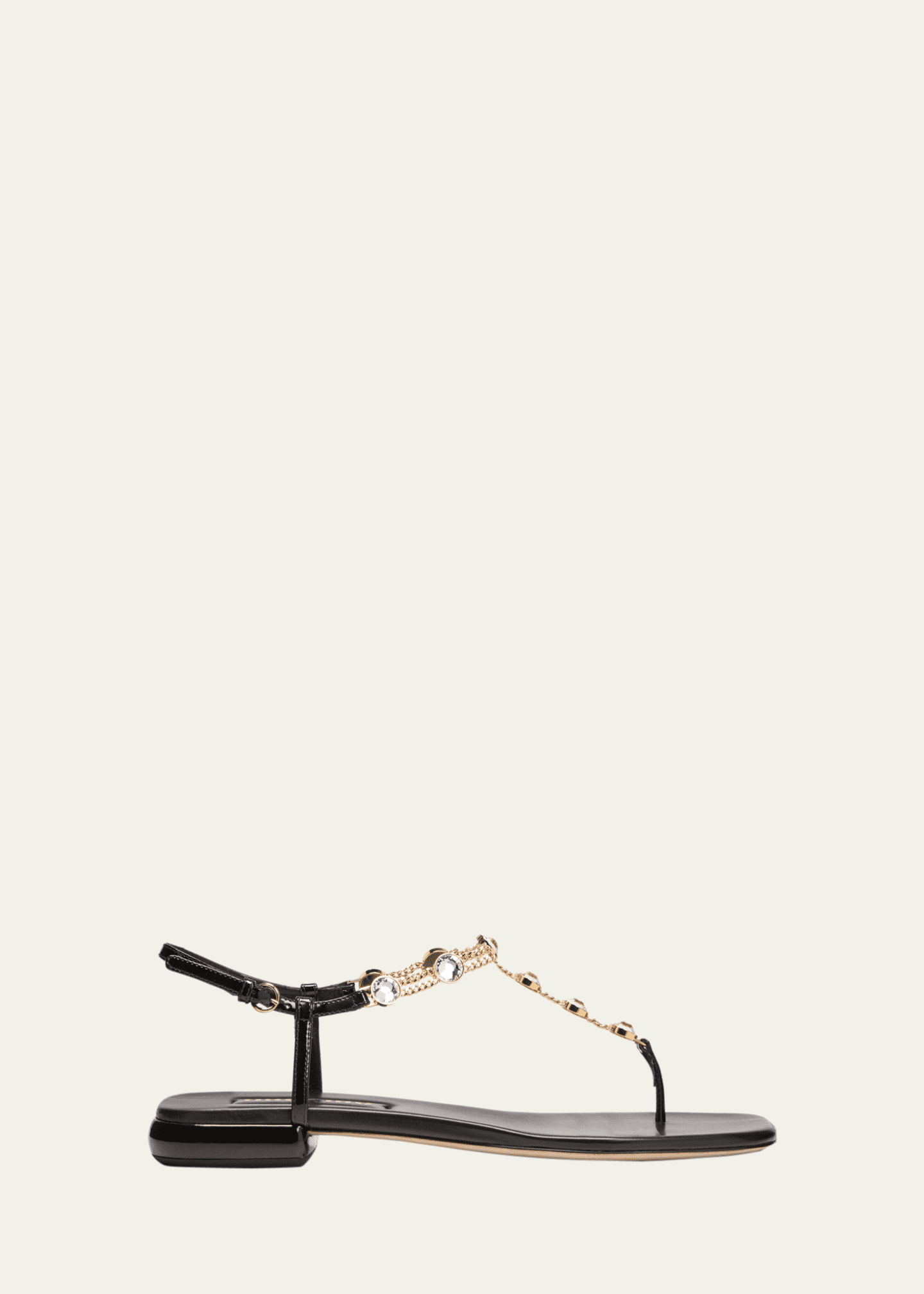 今週のおすすめ製品 Miu Miu Vernice Goodman Bergdorf - Sandals Thong Chain Crystal テープ・マスキングテープ
