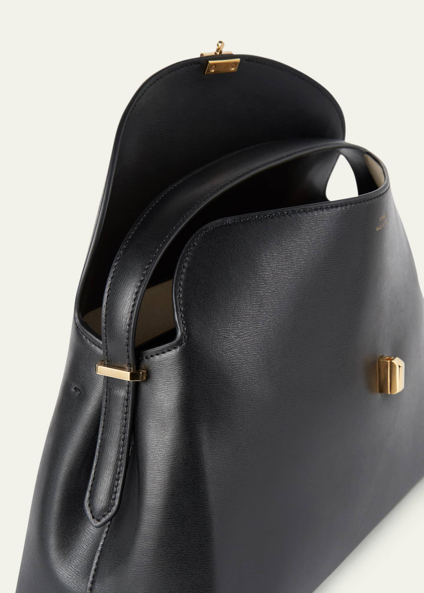Toteme T Lock Flap Leather Clutch Bag Image 4 of 5
