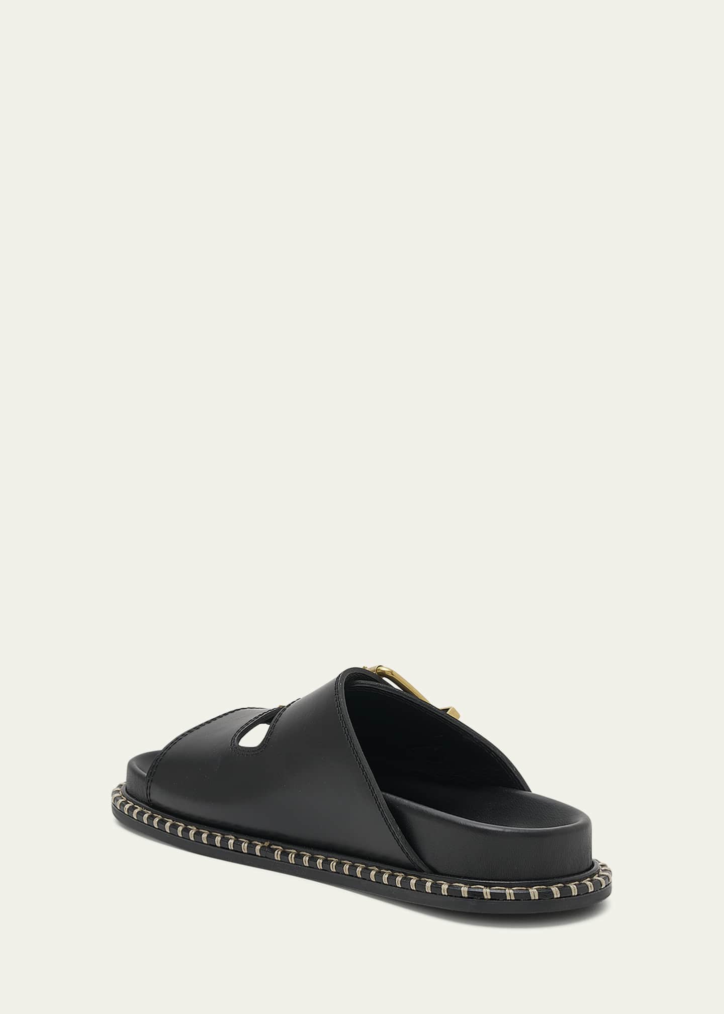 Chloe Rebecca Leather Dual Buckle Slide Sandals - Bergdorf Goodman