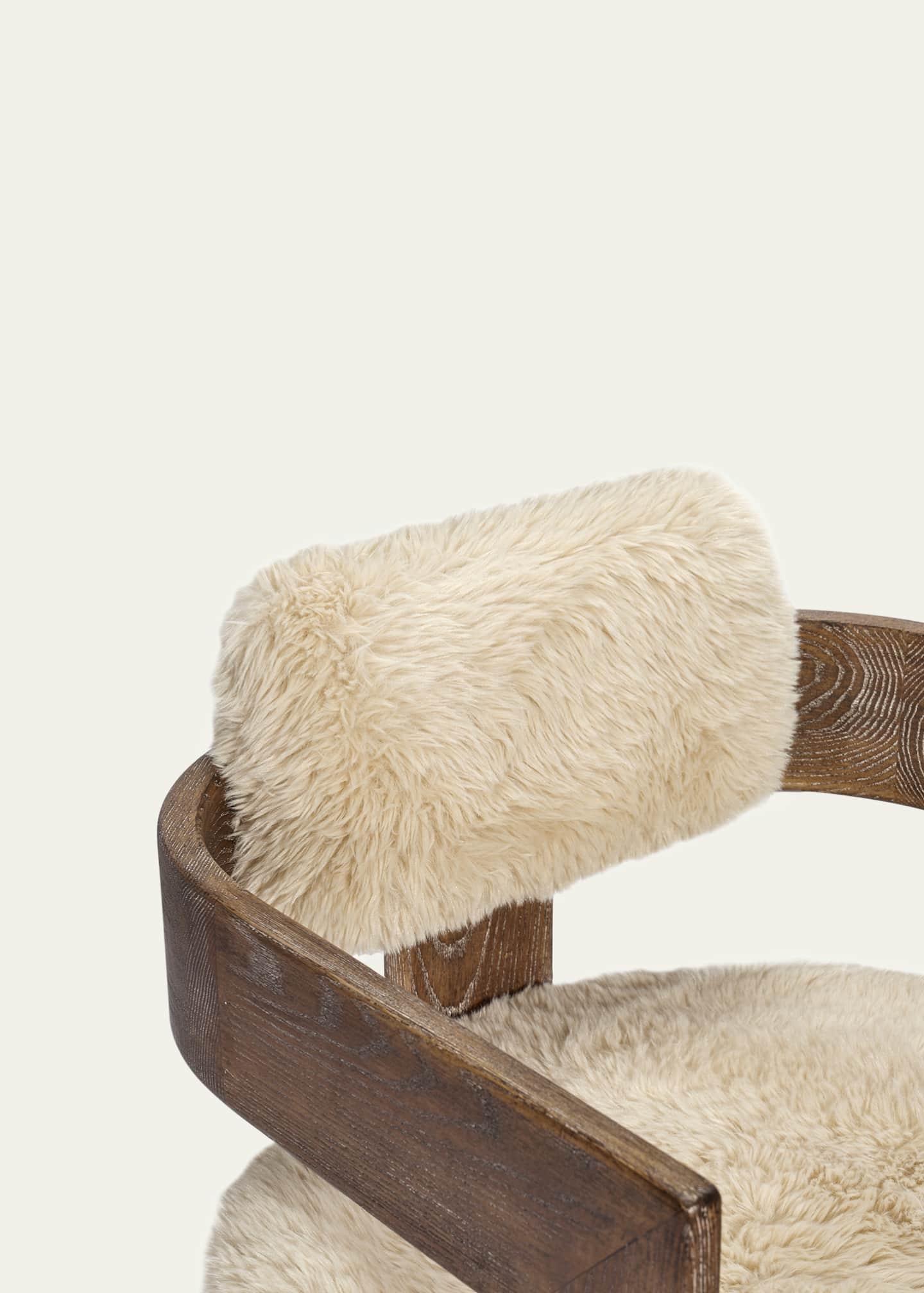 Interlude Home Jonah Faux Fur Dining Chair Image 4 of 4