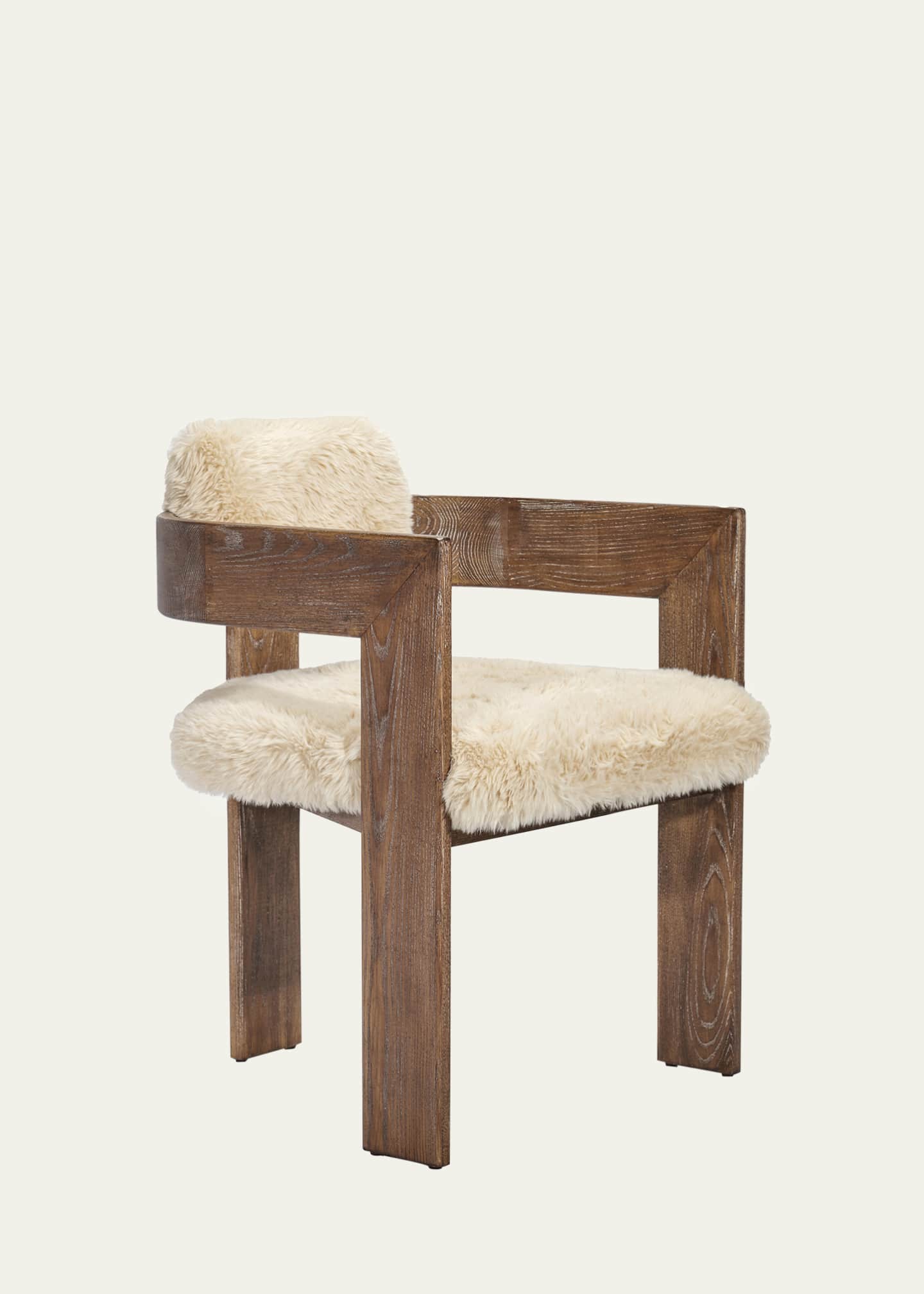 Interlude Home Jonah Faux Fur Dining Chair Image 1 of 4