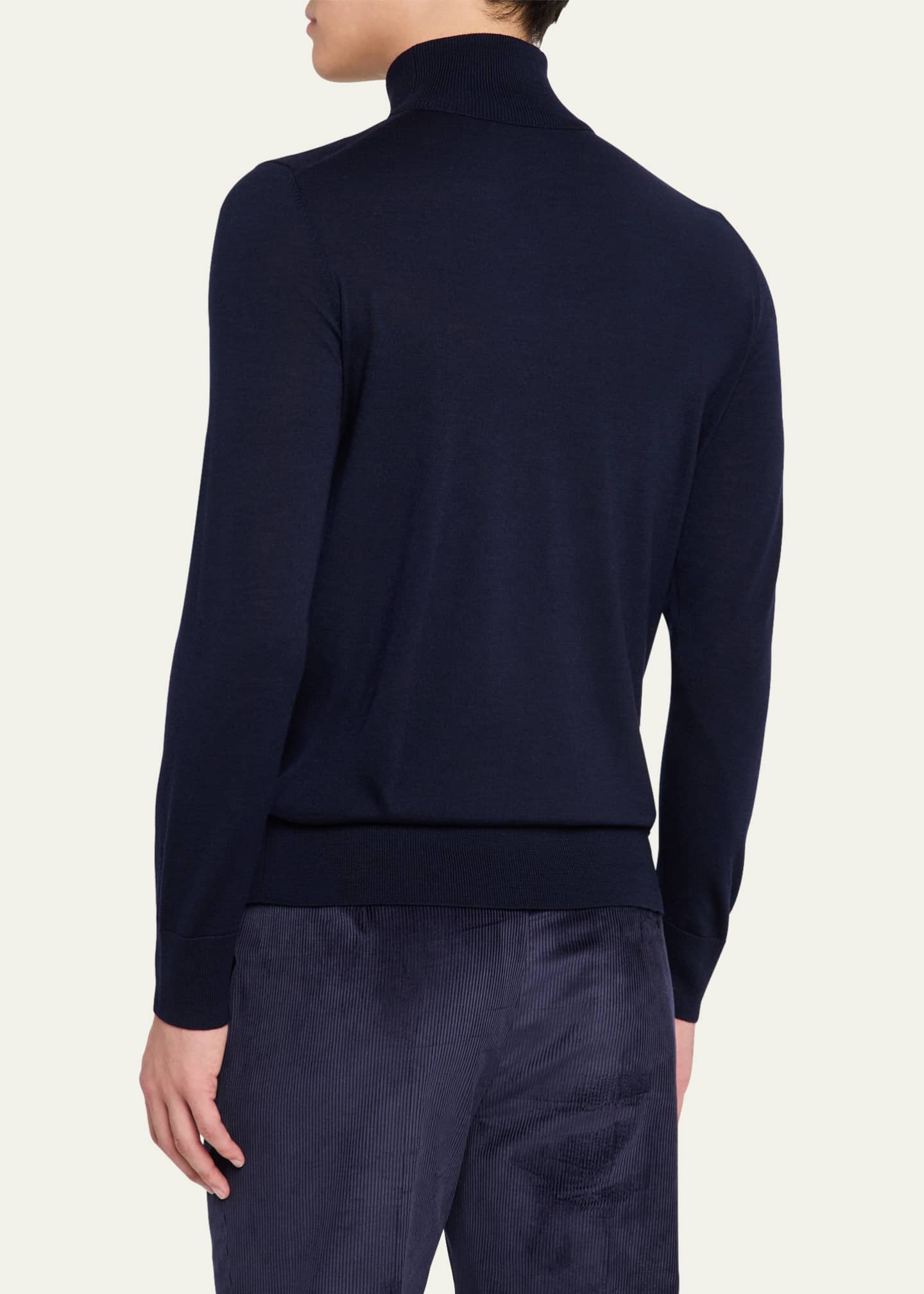 Gabriela Hearst Men's Jermaine Merino Wool Knit Turtleneck Sweater Image 3 of 5