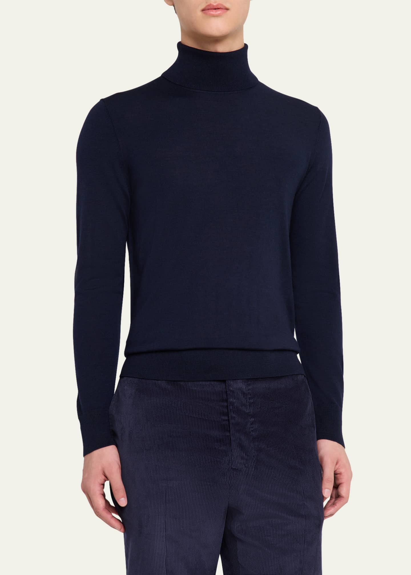 Gabriela Hearst Men's Jermaine Merino Wool Knit Turtleneck Sweater Image 4 of 5