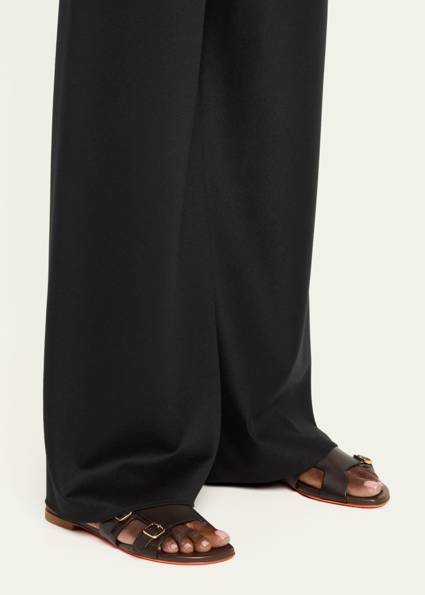 Santoni Foresaw Leather Double Monk Slide Sandals Image 2 of 5