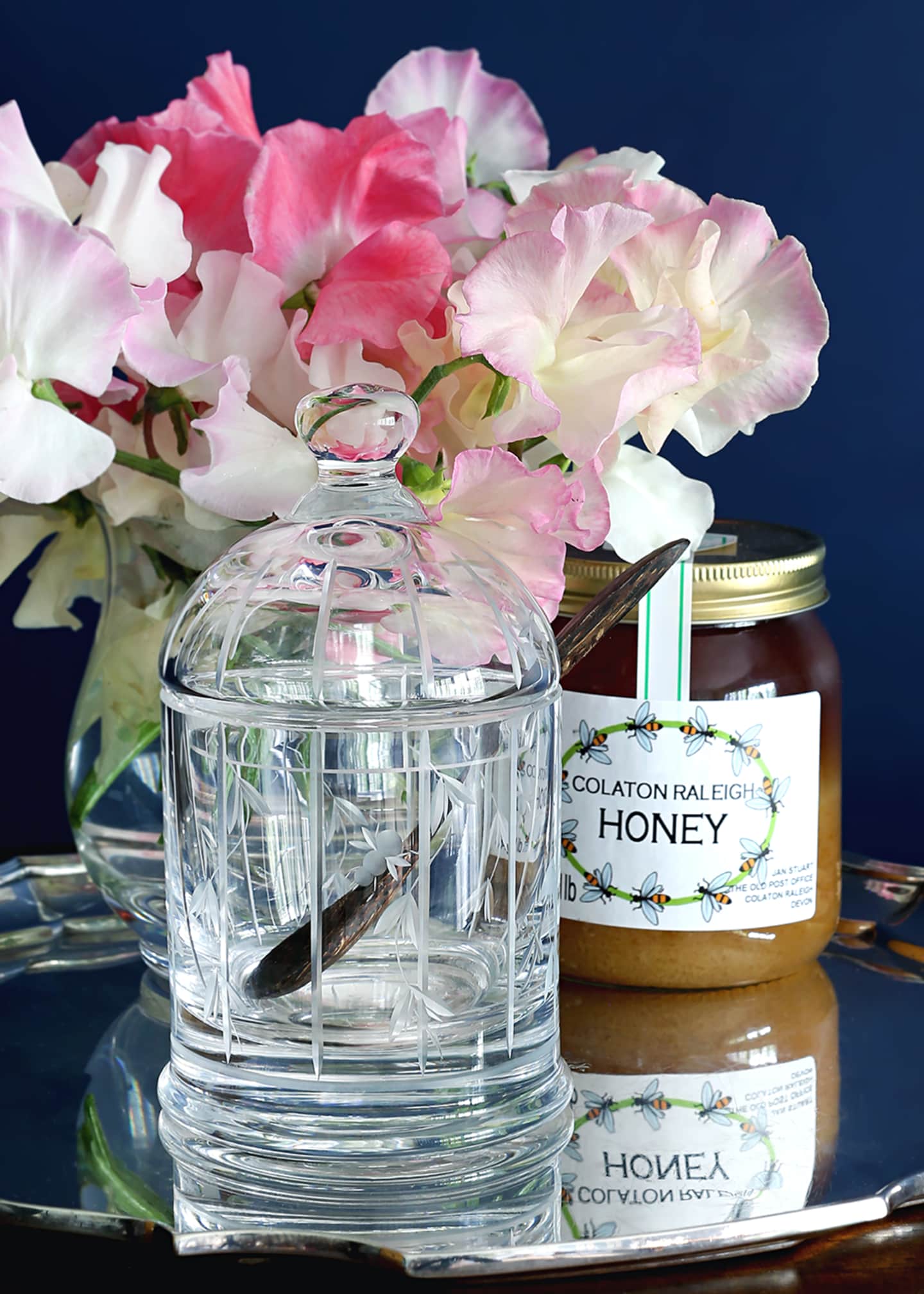 William Yeoward Crystal Abby Honey Jar with Spoon, 8 oz. Image 3 of 3