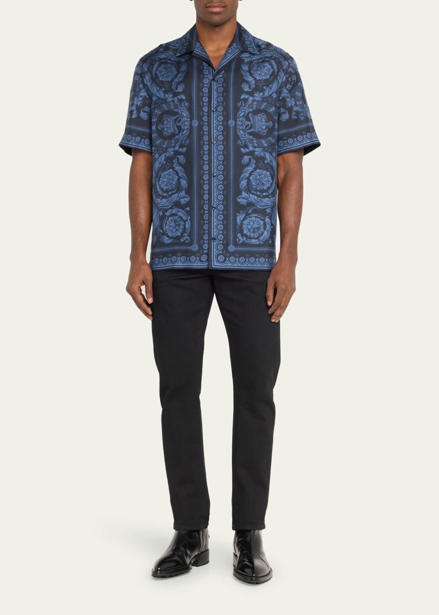 Versace print dress shirt cheap