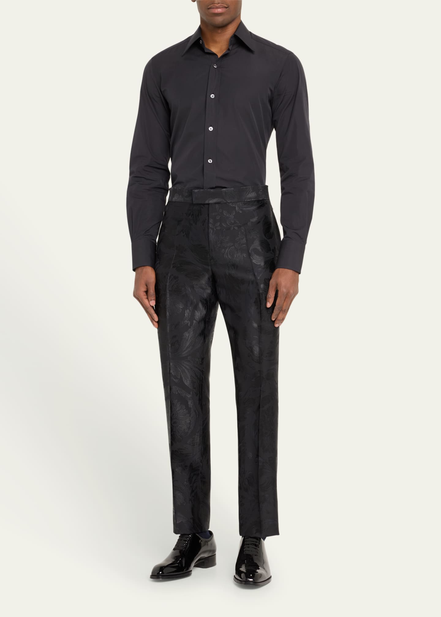 Versace Men's Barocco Silhouette Jacquard Pants - Bergdorf Goodman