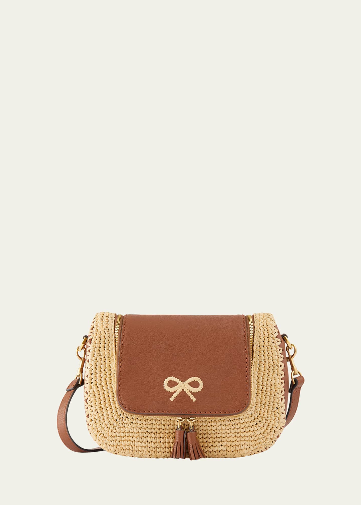 Anya Hindmarch Small Flap Straw Crossbody Bag Bergdorf Goodman