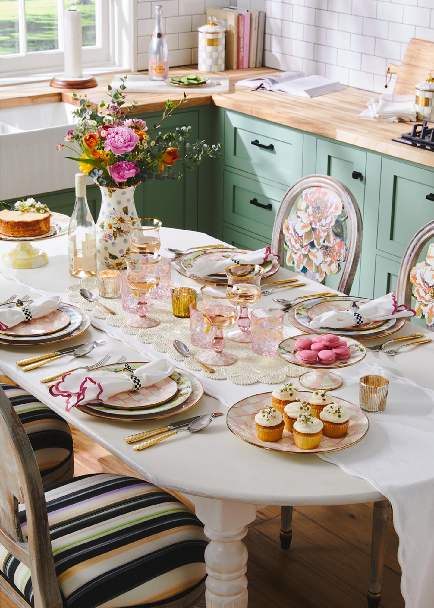 MacKenzie-Childs Rosy Check Enamel Charger Plate - Bergdorf Goodman