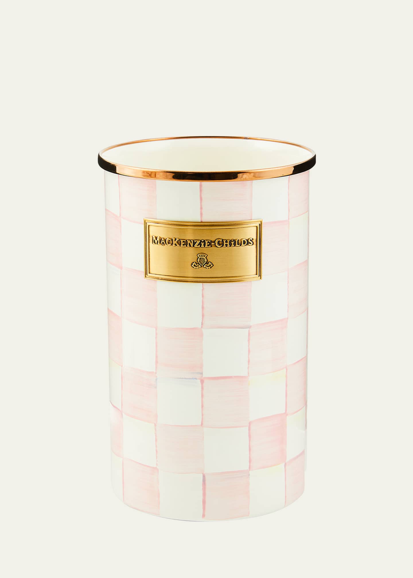 MacKenzie-Childs Rosy Check Enamel Utensil Holder