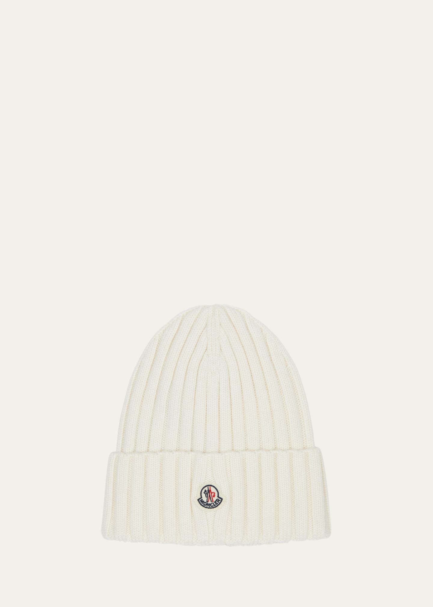 Moncler Ribbed Wool Logo Beanie Moncler Girl main image 4