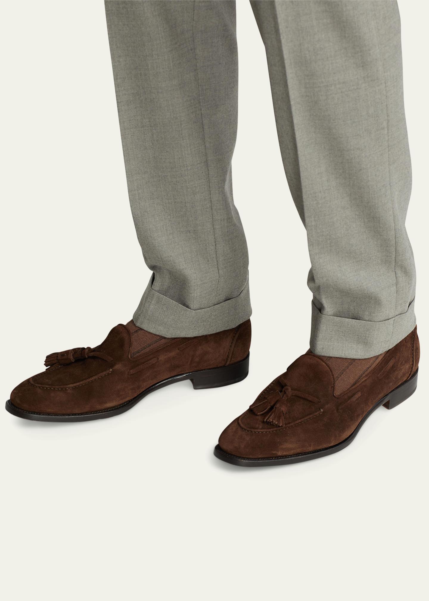Ralph Lauren Purple Label Men's Luther Calf Suede Tassel Loafers