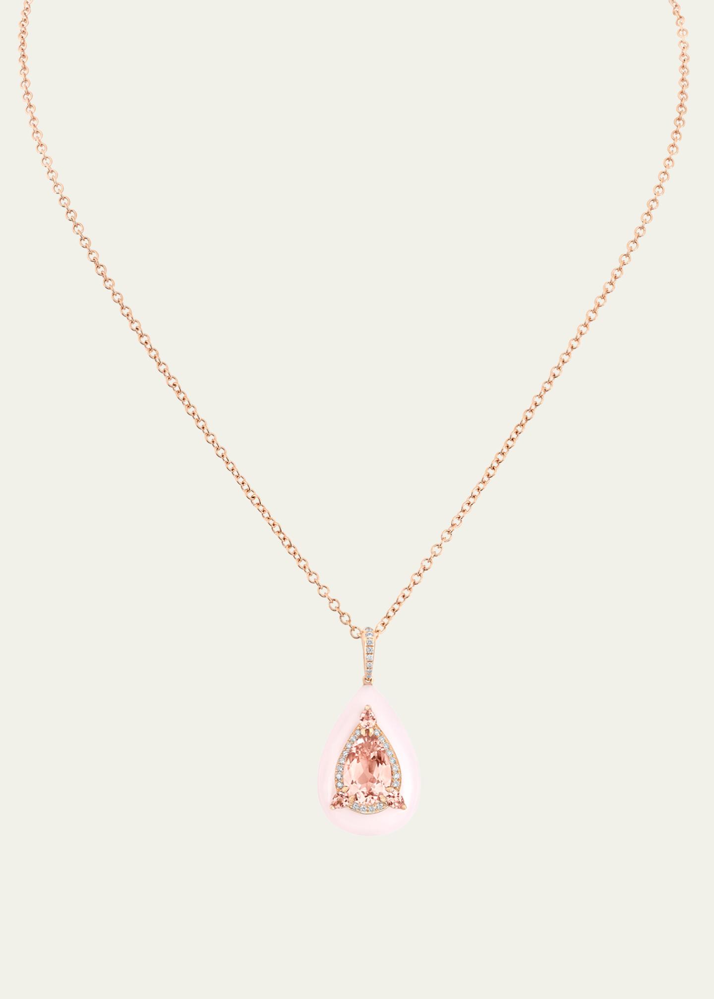 Boghossian Rose Gold Inlay Reveal Pink Opal and Morganite Pendant ...