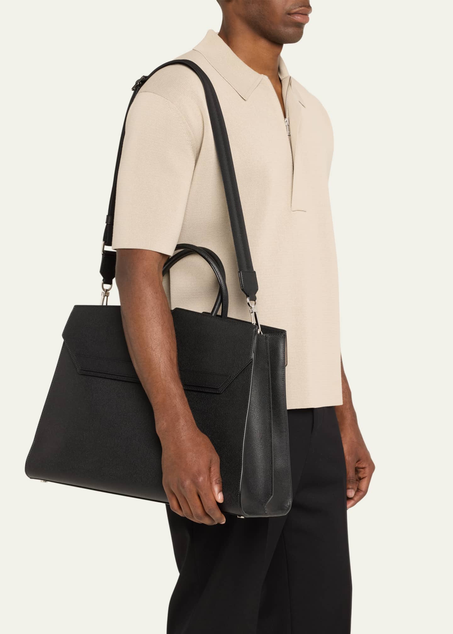 Valextra Men's Duetto Maxi Tote Bag Image 2 of 5