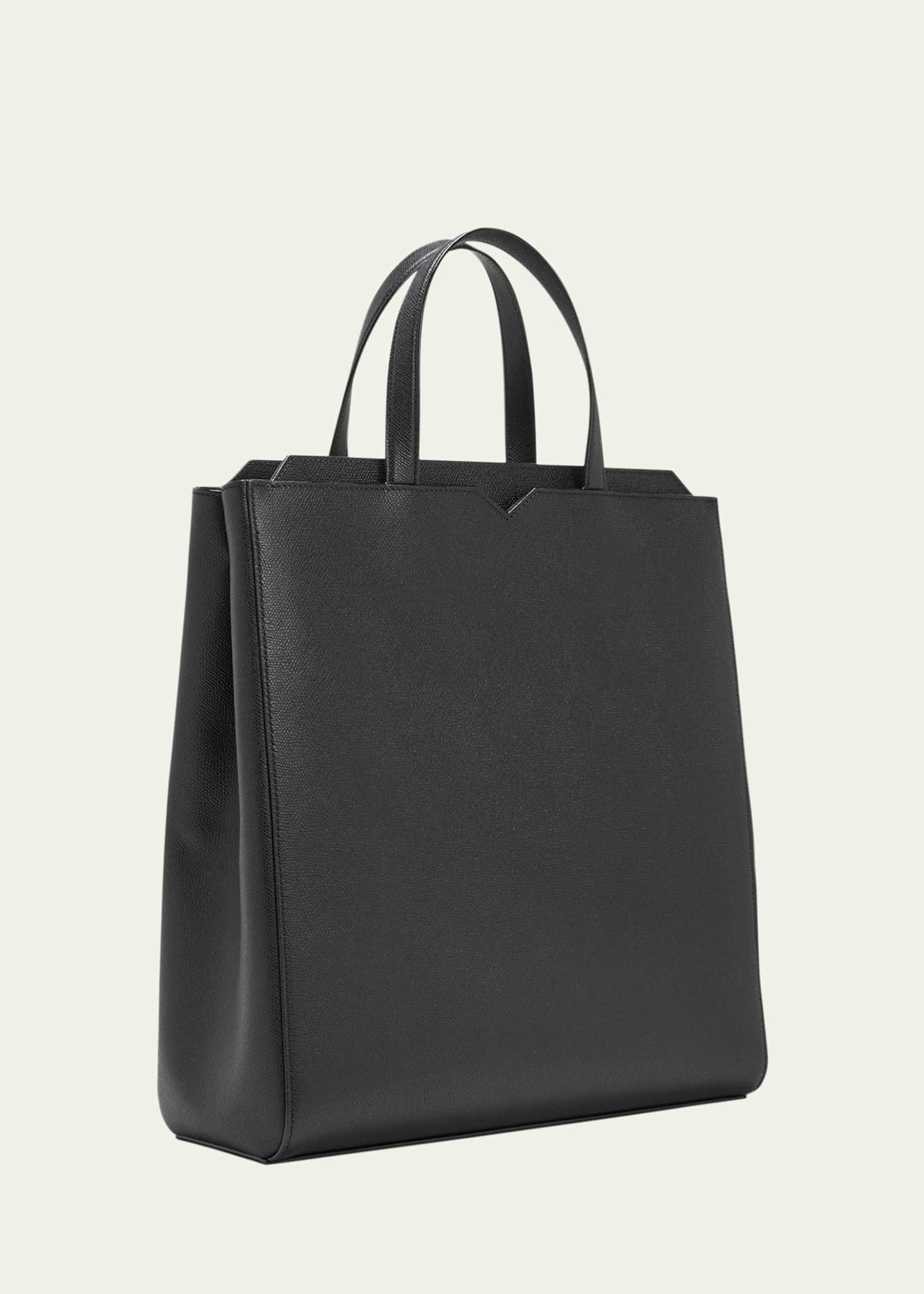 Valextra Men's V-Line Calfksin Tote Bag Image 3 of 5