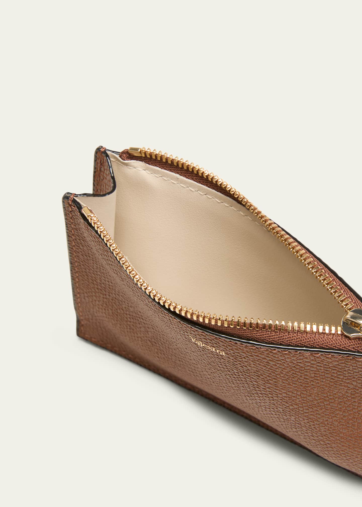 Valextra Men's Bicolor Leather Zip Card Holder Image 3 of 4