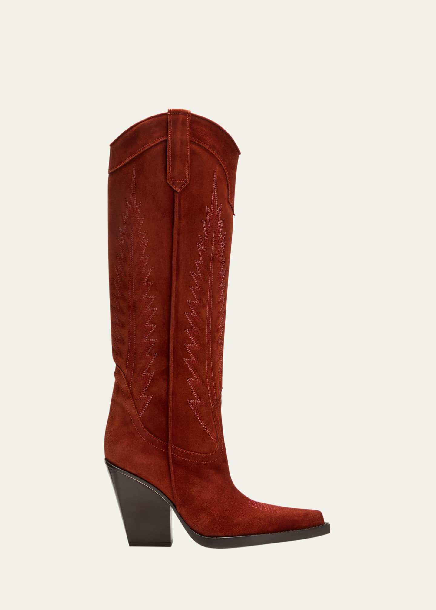 Embroidered 2025 knee boots