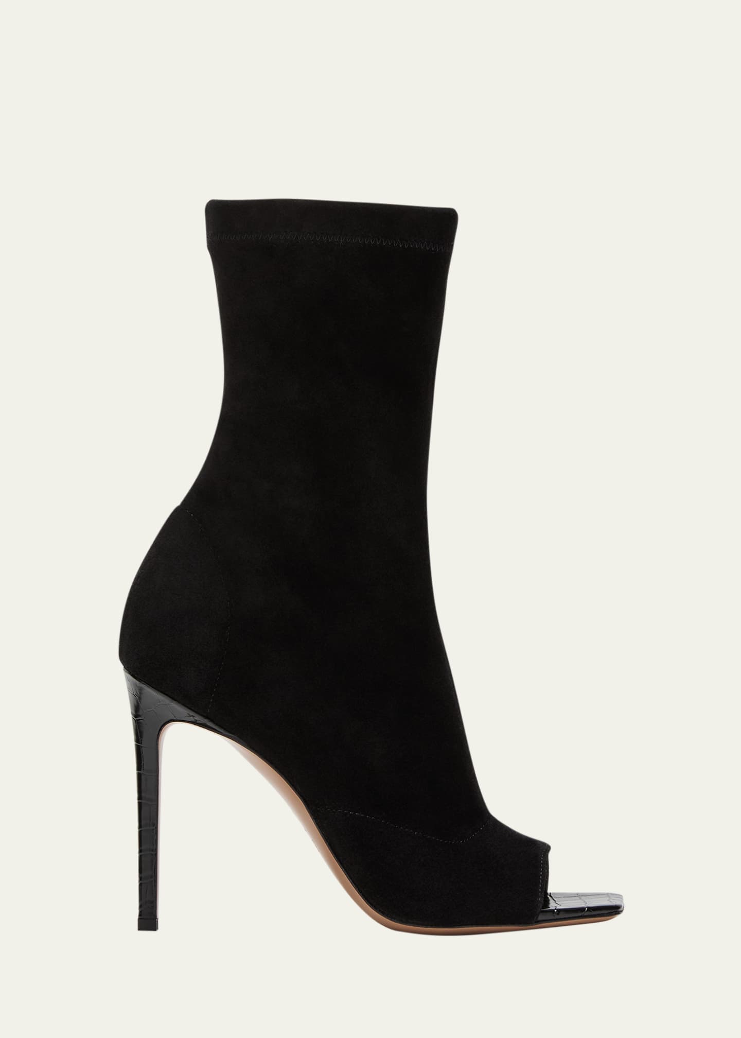 Stretch peep toe booties sales